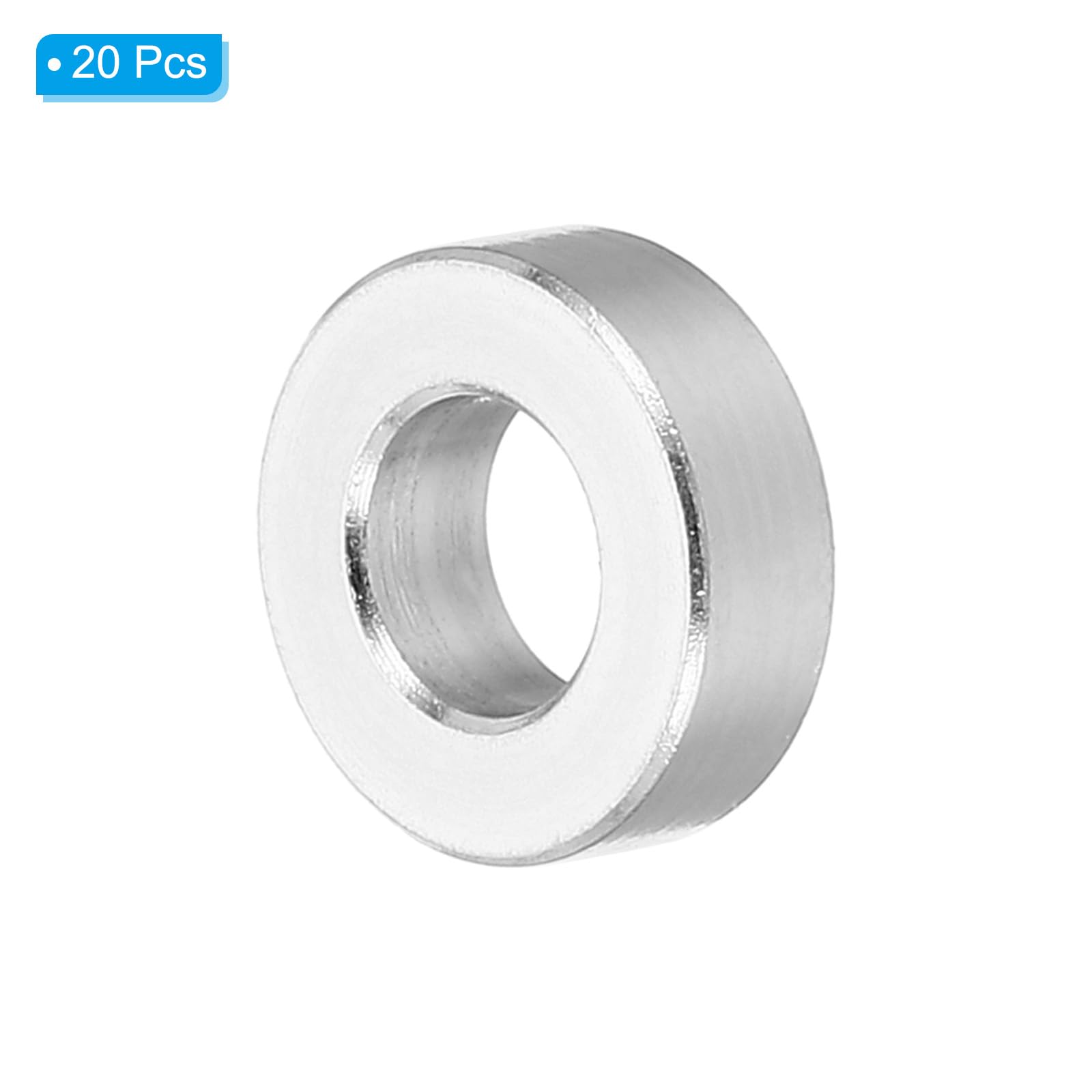 20 Pcs M6 Aluminum Spacers - 6.2mm ID x 12mm OD x 4mm L Round Metal Standoffs for 1/4
