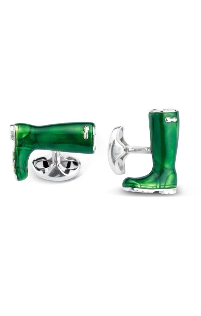 Deakin & Francis Sterling Silver Welly Boot Cufflinks C1578S13 - Elegant British Design for Formal Attire & Special Occasions