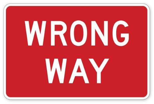 Wrong Way Peel & Stick Street Sign Wall Decal - 54