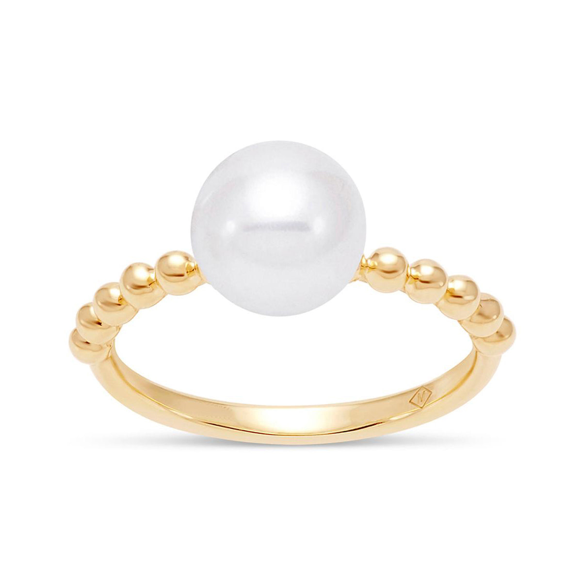 14K Yellow Gold Freshwater Pearl Ring for Women - Elegant Jewelry Gift for Wedding, Anniversary & Special Occasions