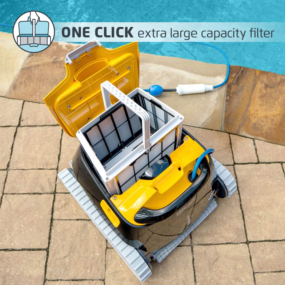 Dolphin Triton PS Robotic Pool Cleaner with Powerstream Technology - Upgraded Swivel & Caddy Included | Automatic In-Ground Pool Vacuum for Efficient Cleaning | Perfect for Home, Resort & Commercial Pools