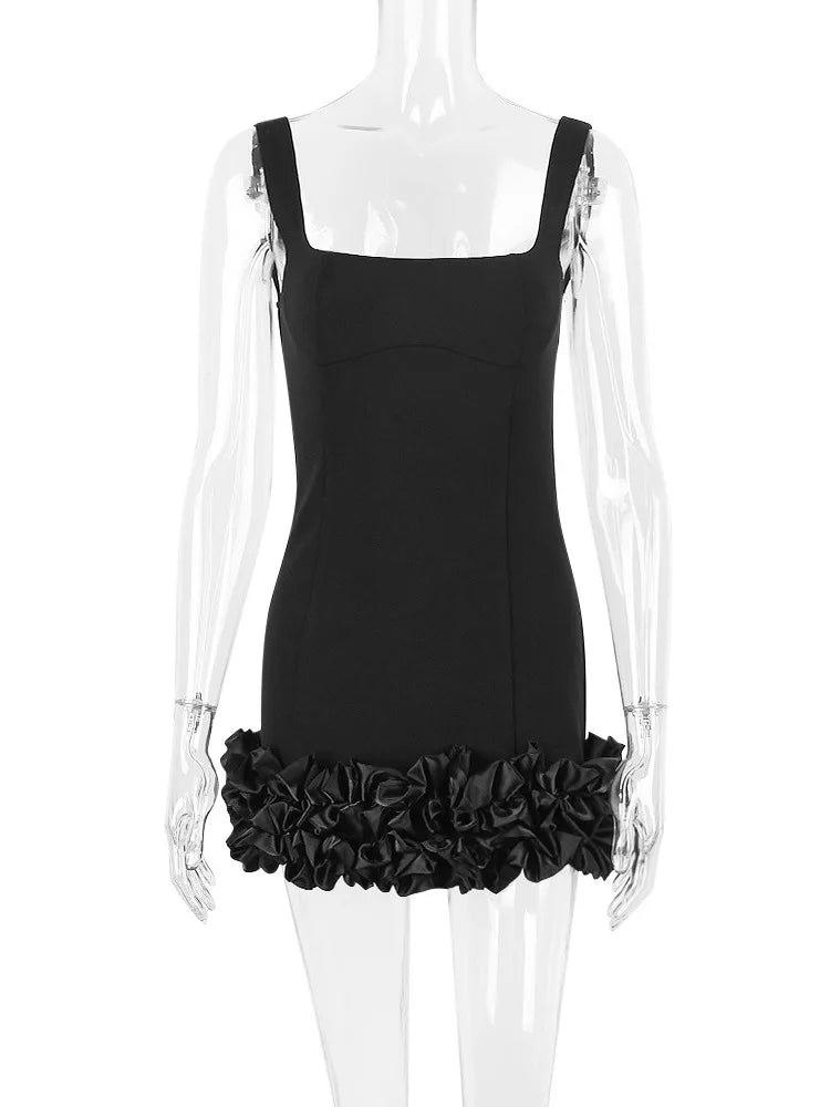 Elegant Black Sexy Mini Dress for Women - Spaghetti Strap Backless Bodycon Sundress for Club, Party & Summer Outfits | Perfect for Night Out, Beach Vacation & Date Night