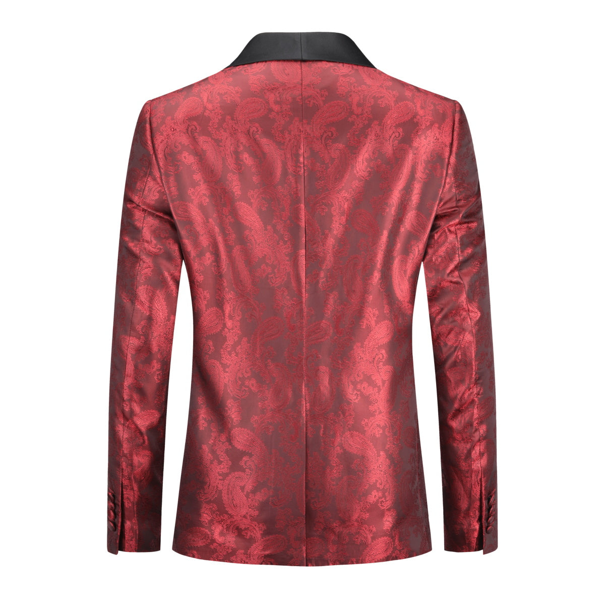 One Button Print Slim Fit Casual Blazer for Men - Red Business Casual Jacket for Office, Dating & Special Occasions