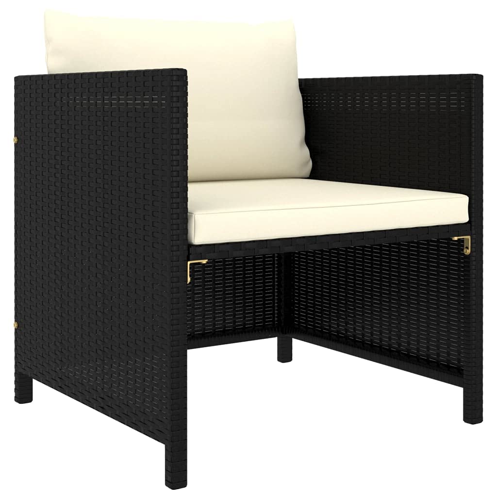 PE Rattan Wicker Outdoor Garden Sofa with Removable Cushions & Armrest - Single Seat Sectional Patio Furniture for Backyard, Terrace & Poolside Relaxation