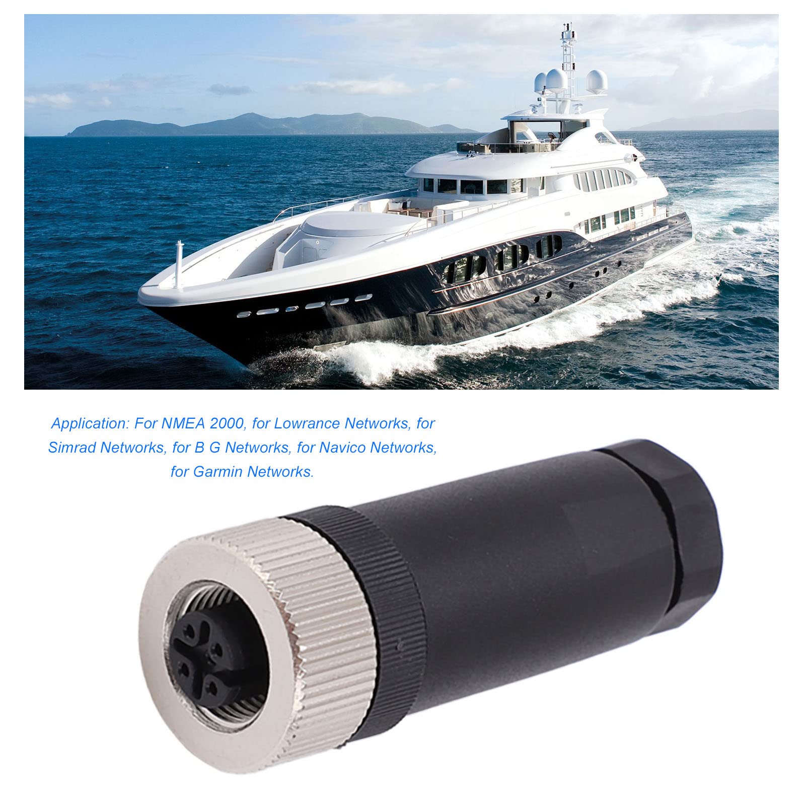 NMEA 2000 Field Installable Connector 5-Pin Female for Boat/Yacht - Marine Network Installation