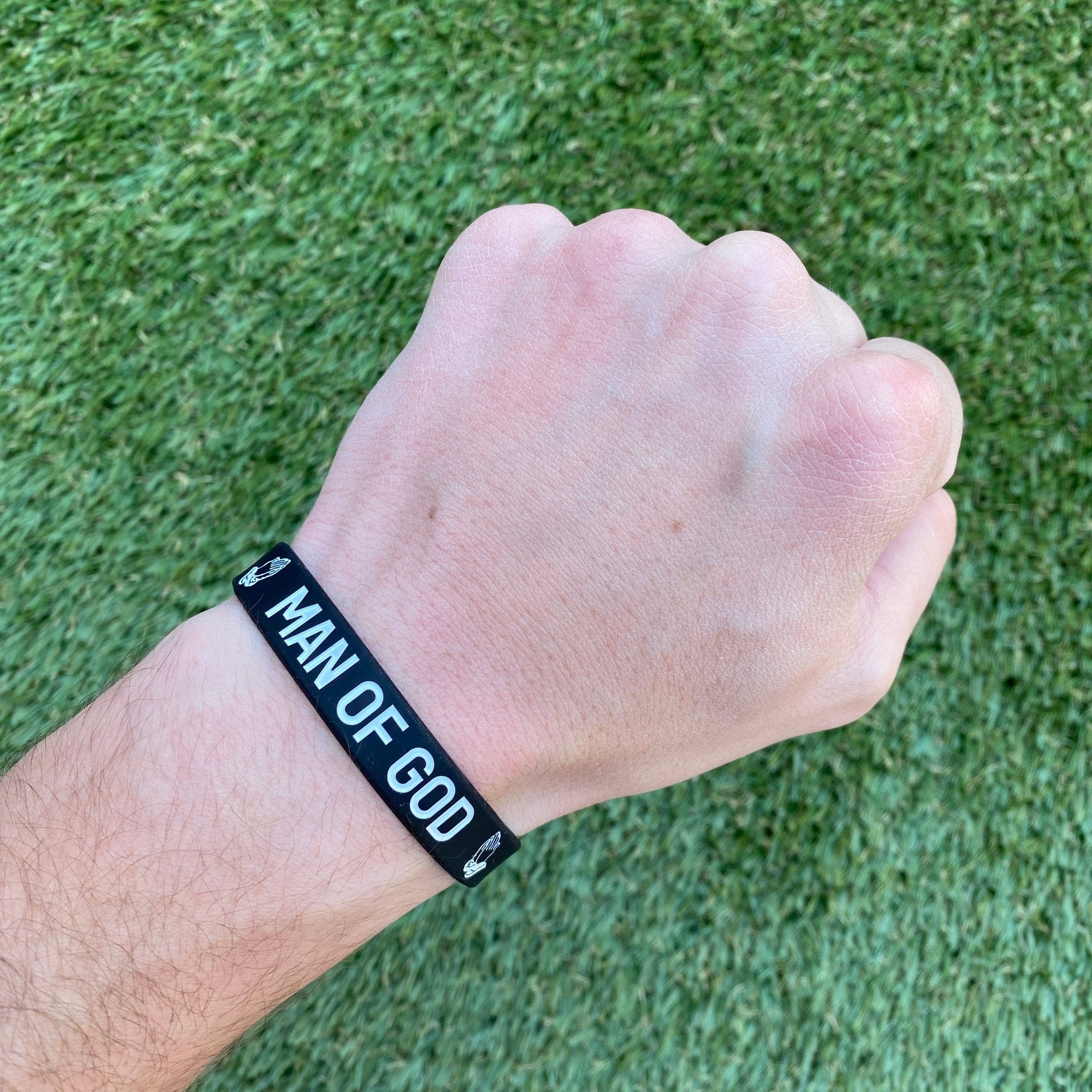 Man of God Silicone Wristband - Religious Christian Faith Bracelet for Men & Women - Wear for Church, Prayer & Daily Inspiration