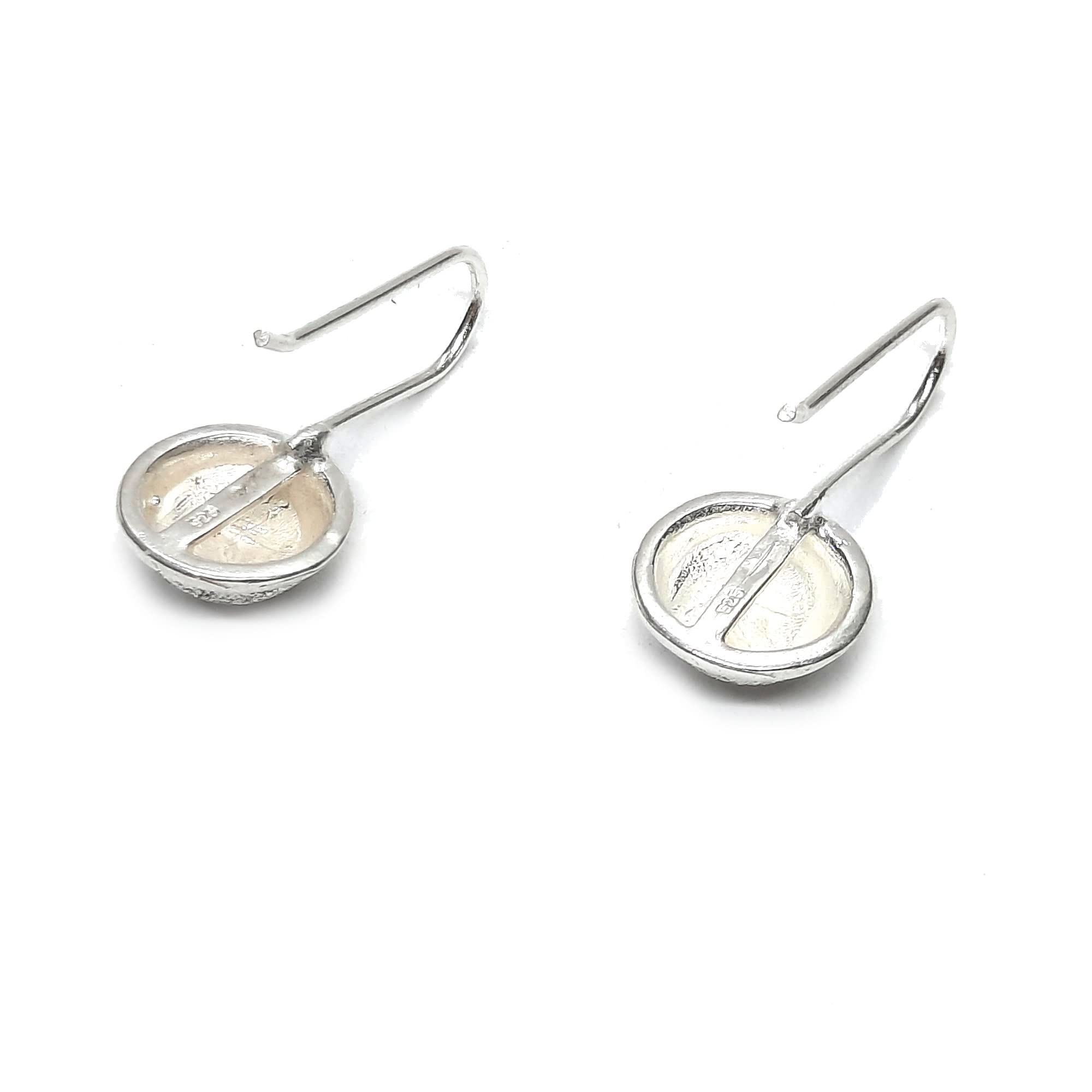 Genuine 925 Sterling Silver Hemispherical Hook Earrings - Solid Hallmarked for Authenticity | Perfect for Parties, Weddings & Everyday Elegance