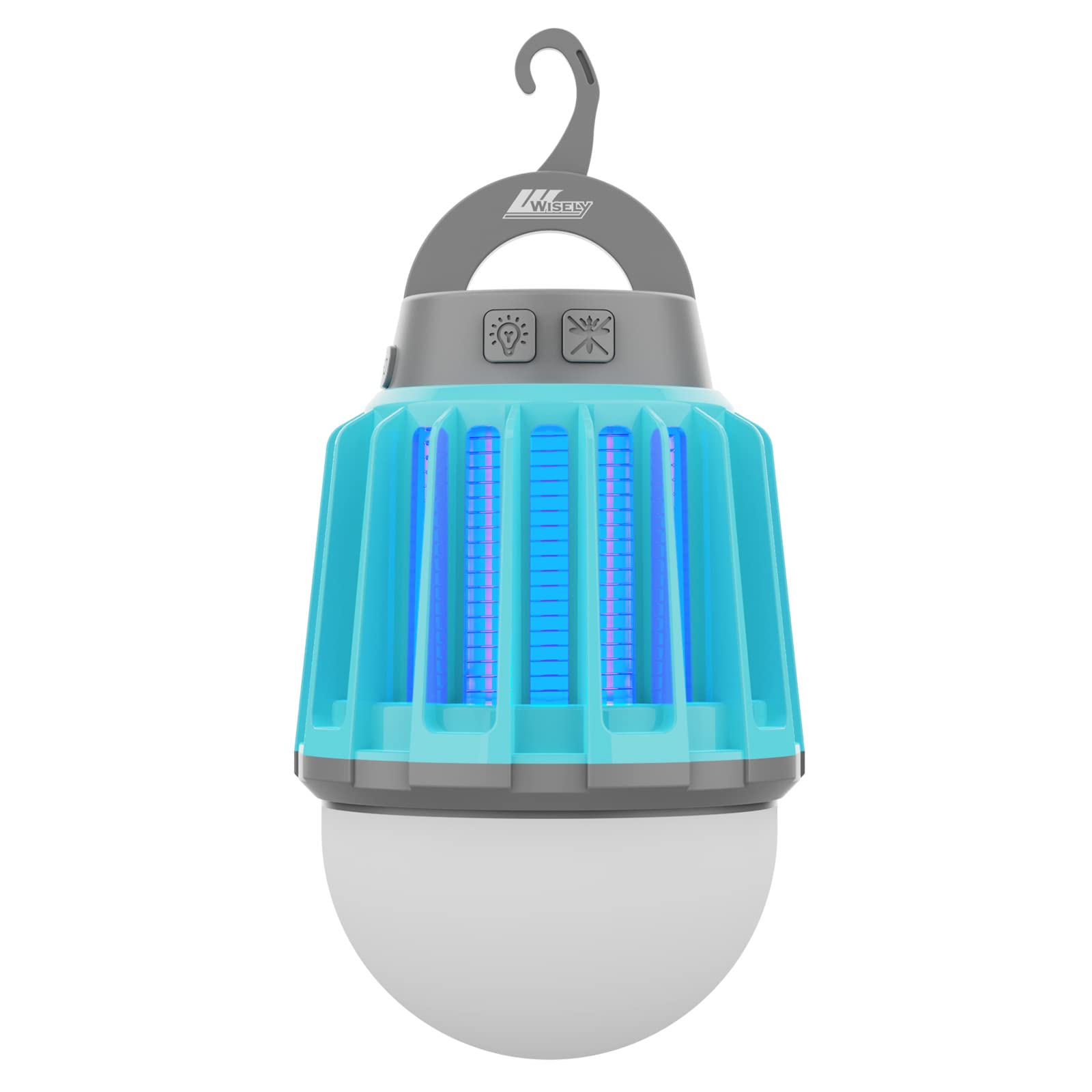 USB-C Rechargeable Bug Zapper - Indoor/Outdoor Electric Mosquito Killer Lantern with LED Light | Portable Insect Trap for Patio, Garden, Camping & Home Use | Ocean Blue Design