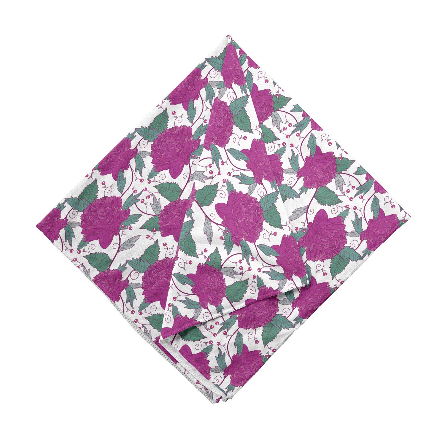 Ambesonne Floral Bandana Scarf - Detailed Flower Twig Berries Print - Unisex Head Wrap & Neck Tie for Women Men - Perfect for Outdoor Activities, Music Festivals, and Fashion Accessories