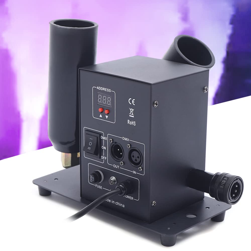 Upgraded Double Head CO2 Fog Machine with DMX512 Control - Multi-Angle Gas Column Smoke Machine for Halloween, Stage Lighting, and Special Effects | Perfect for Parties, Concerts, and Theatrical Performances