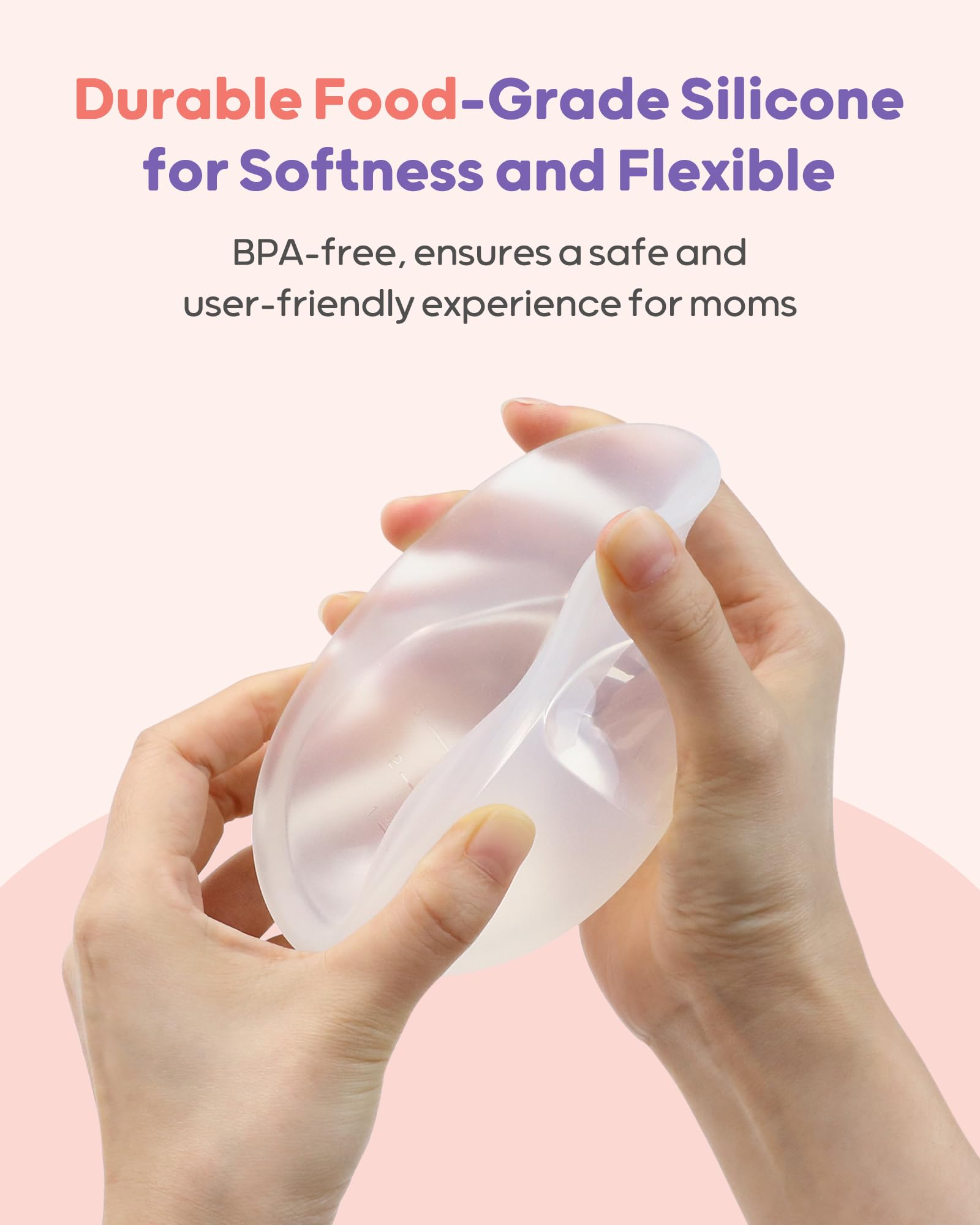 Nuliie 2-Pack Silicone Breast Milk Collectors - 3oz/90ml Leak-Proof & BPA-Free for Breastfeeding Moms | Portable Milk Catcher, Soft Breast Shell & Wearable Manual Pump | Perfect for Nursing, Travel & Newborn Essentials