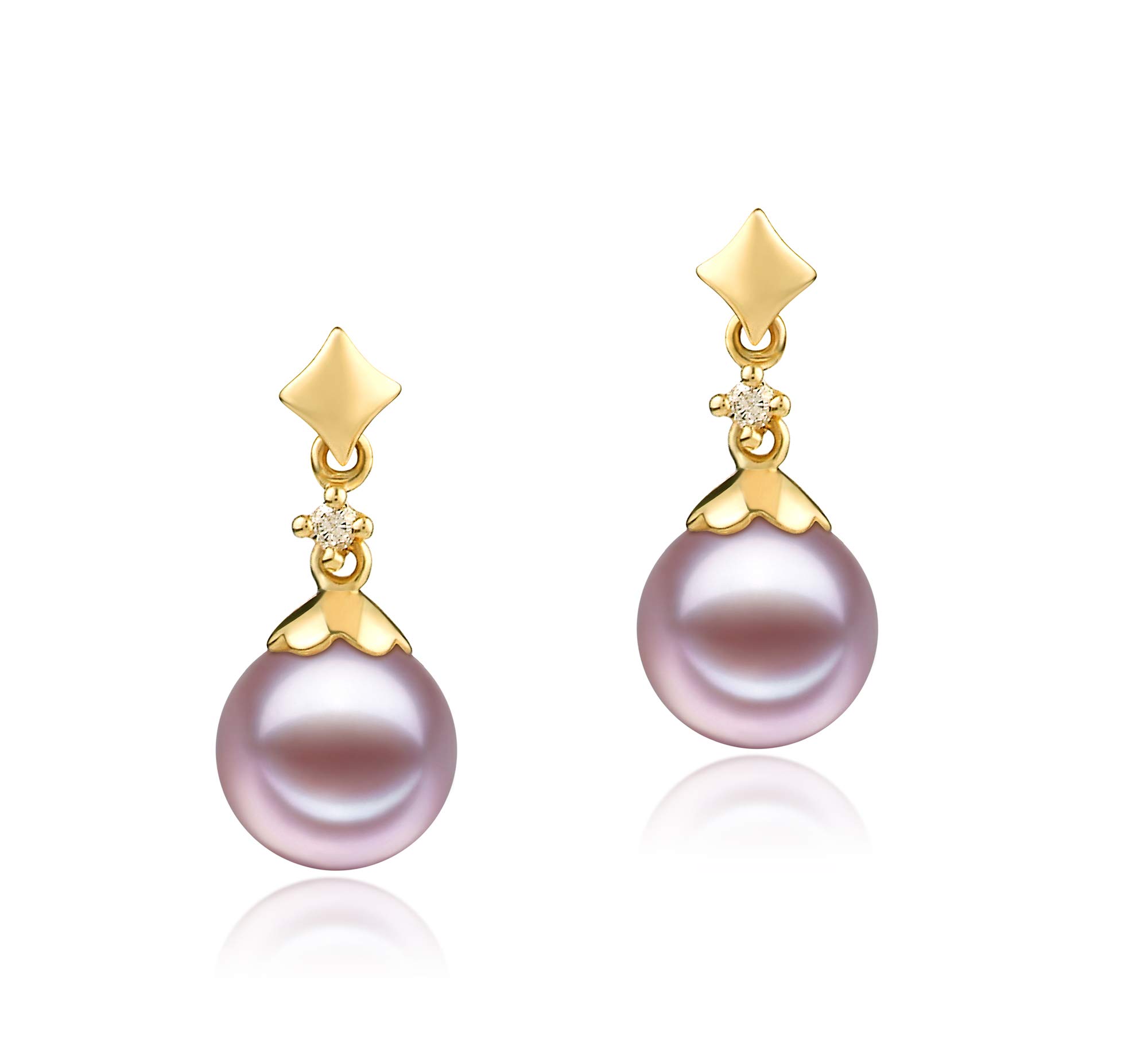 7-8mm AAAA Grade Freshwater Cultured Pearl Earrings in 14K Yellow Gold for Women | Elegant Jewelry for Weddings, Parties & Gifts