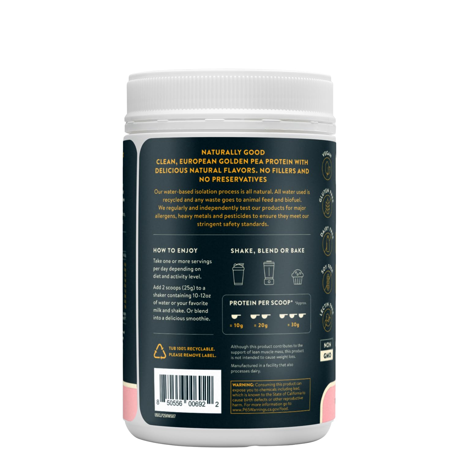 Nuzest Vegan Pea Protein Powder - Clean Lean Plant-Based Protein Supplement, Dairy Free, Gluten Free, Non-GMO, Wild Strawberry Flavor (8.8 oz, 10 Servings) | Post-Workout Recovery & Healthy Smoothie Boost