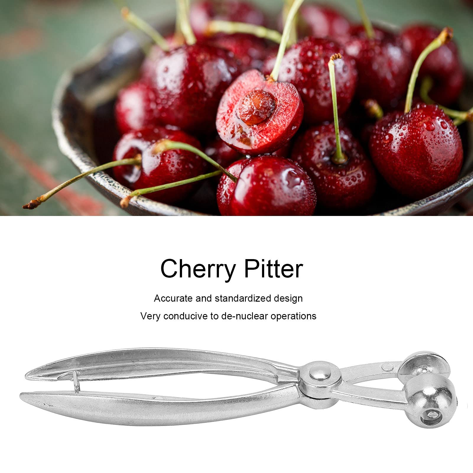Premium Cherry Pitter Tool - Heavy Duty Aluminum Alloy Core Remover for Cherries, Jujubes & Red Dates | Efficient Seed Remover Kitchen Gadget | Perfect for Baking, Jam Making & Fruit Prep