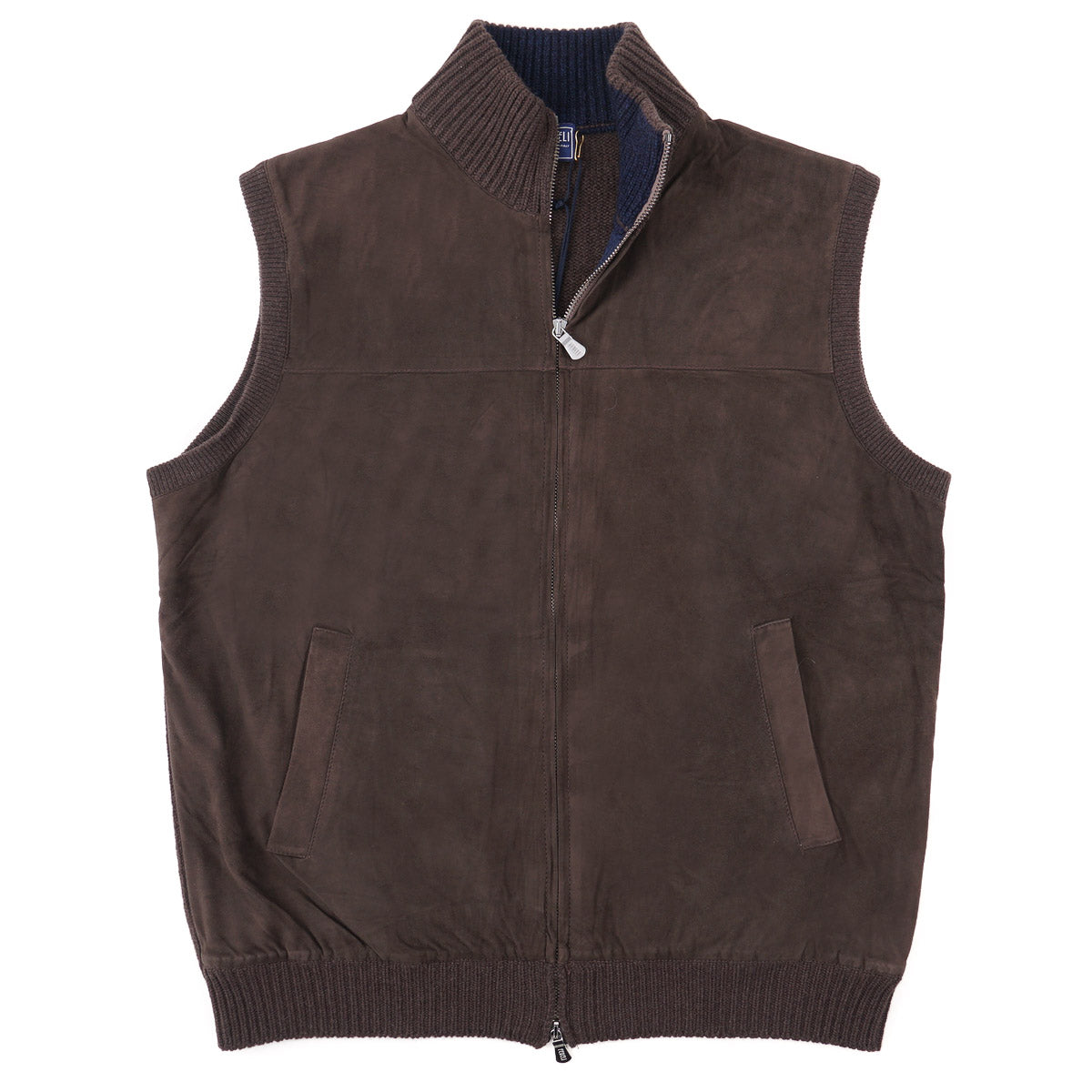 Fedeli Suede & Knit Cashmere Vest for Women - Winter Warm Fashion Layering Piece - Perfect for Office, Date Night & Holiday Outfits