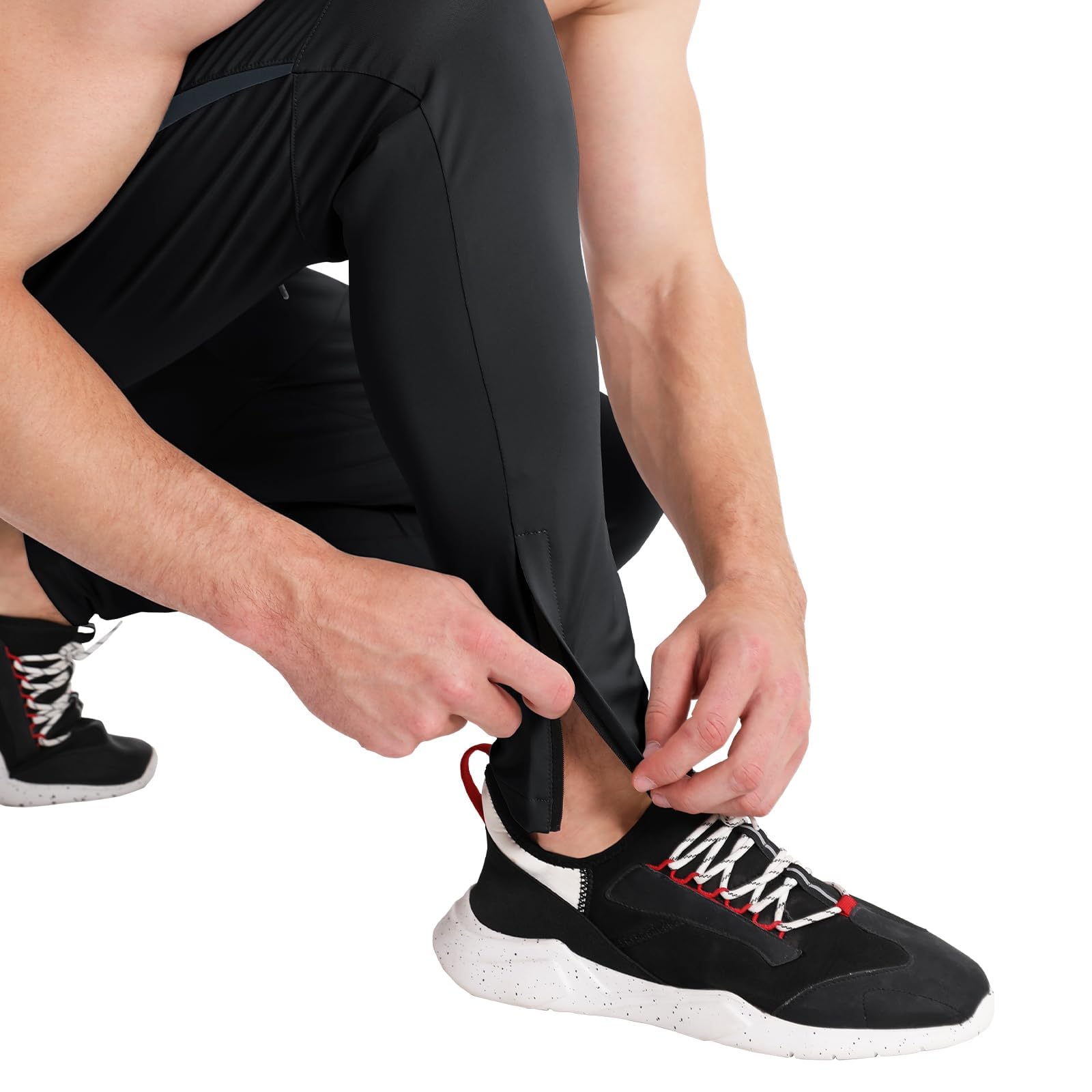 BROKIG Men's Tapered Gym Joggers - Lightweight Quick-Dry Workout Pants with Pockets for Running, Training & Casual Wear