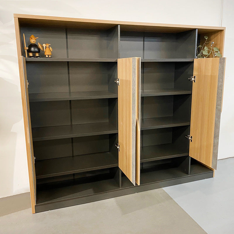 BAXTER 190cm Acacia Wood & Carbon Grey Display Cabinet - Perfect for Living Room, Dining Room, or Office Storage & Display