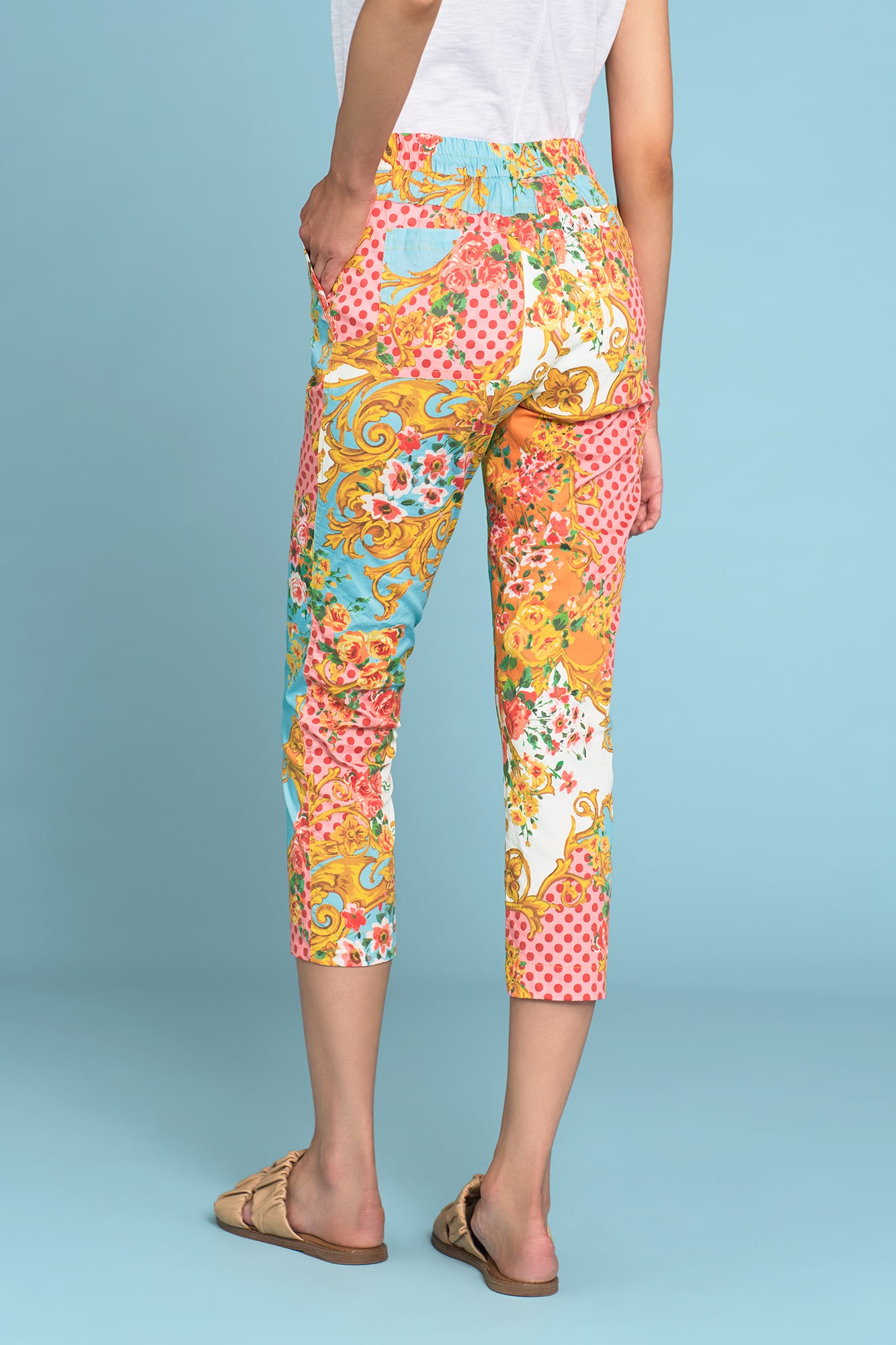 Lightweight Cotton Pants for Women - Camargue Bloom Print Floral Design, Comfortable & Breathable Lounge Pants for Yoga, Travel & Home Wear