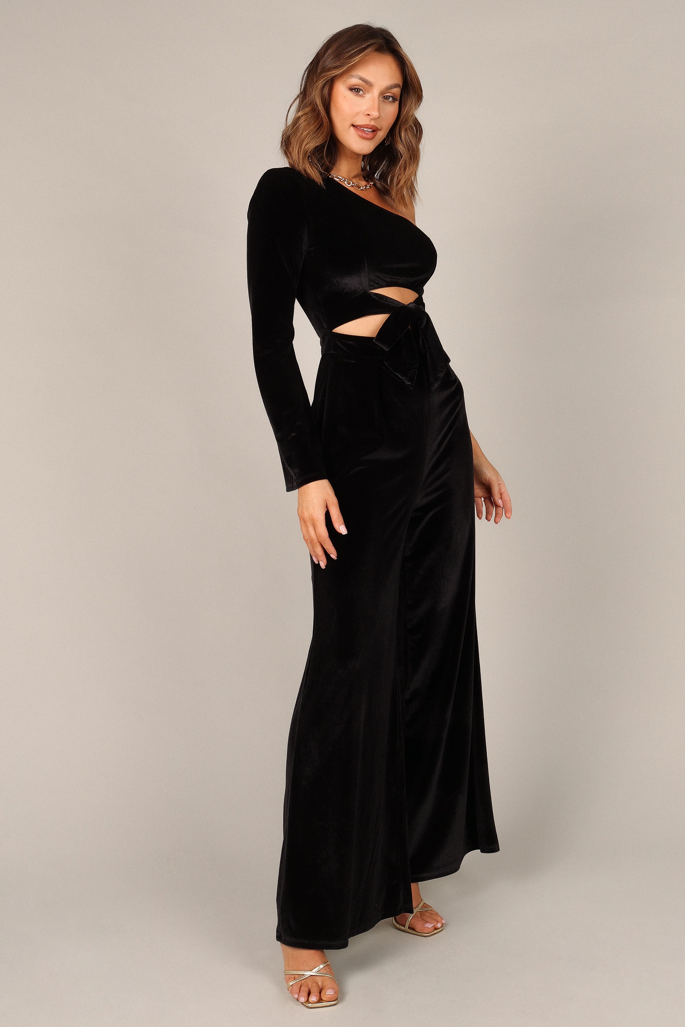 Avery Velvet Jumpsuit for Women - Soft Stretchy Black Jumpsuit with Pockets | Perfect for Parties, Date Nights & Holiday Outfits