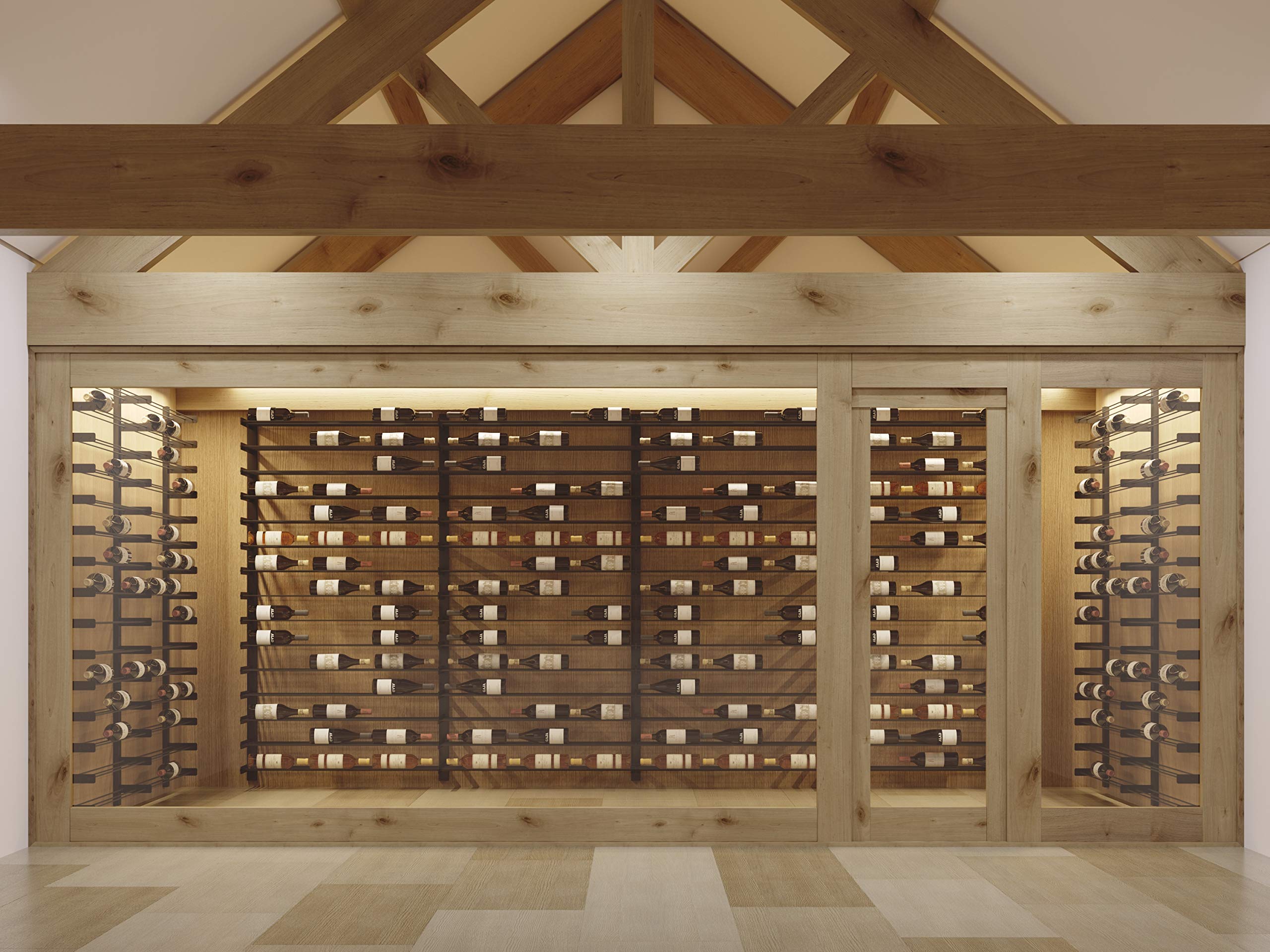 VintageView Evolution 30 3C Modern Label Forward Wine Rack - Holds 18 Bottles, Matte Black Finish - Perfect for Home Bars, Dining Rooms & Wine Cellars