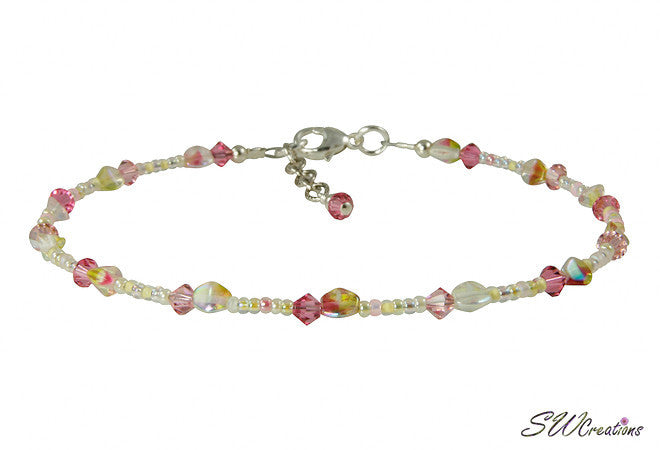 Yellow Hibiscus Beaded Anklet for Women - Summer Beach Jewelry, Boho Chic Ankle Bracelet for Vacation, Festival & Tropical Outfits