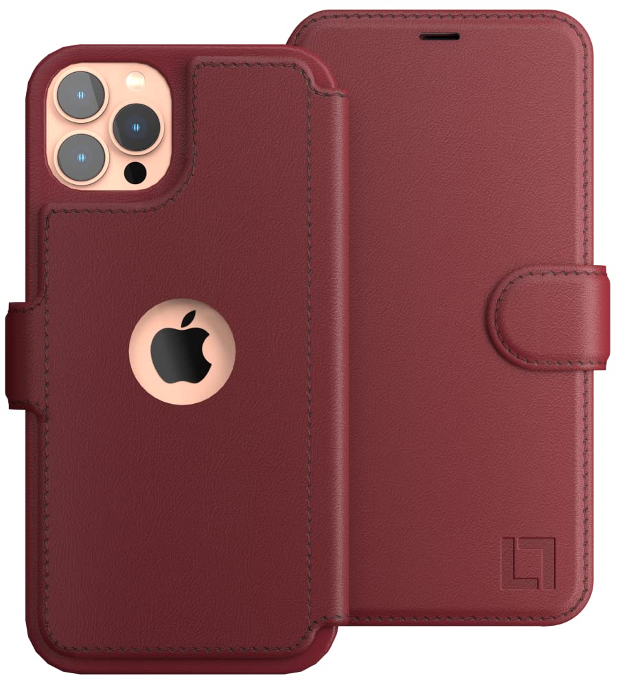 LUPA Legacy iPhone 11 Pro Max Wallet Case - Slim Flip Leather Credit Card Holder Cover for Women & Men (Burgundy) - Perfect for Everyday Use, Travel & Business - Compatible with 6.5