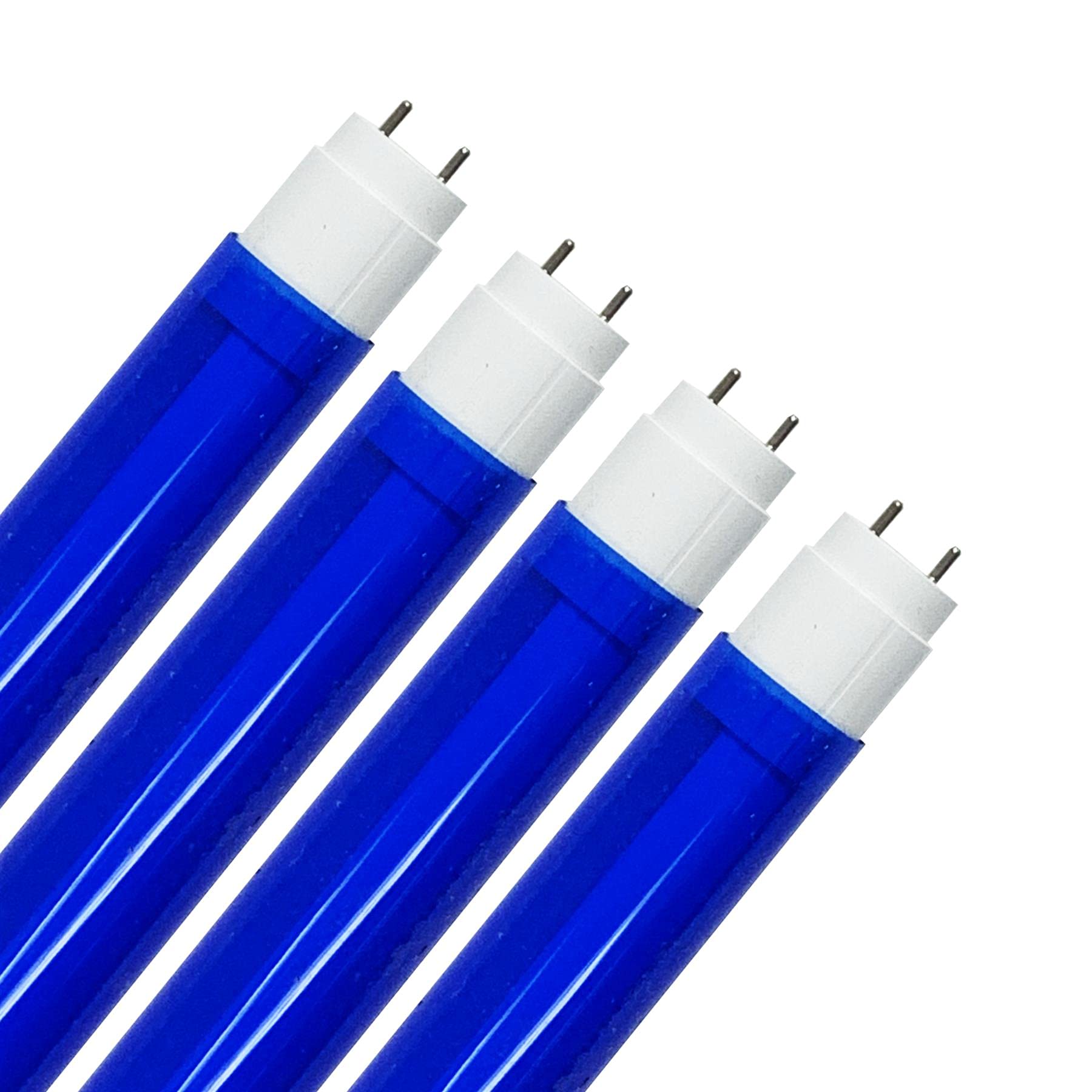 KastLite LED T8 Bulb Combo with Fluorescent T8 Safety Sleeves - Royal Blue 48 Inch, Electronic Ballast Compatible & Ballast Bypass (Type A+B), 4000K Cool White, 2500 Lumens, 147LM/W - UL & DLC Certified (4-Pack) - Perfect for Office Lighting, Warehouse Fixtures, and Commercial Retrofit Projects