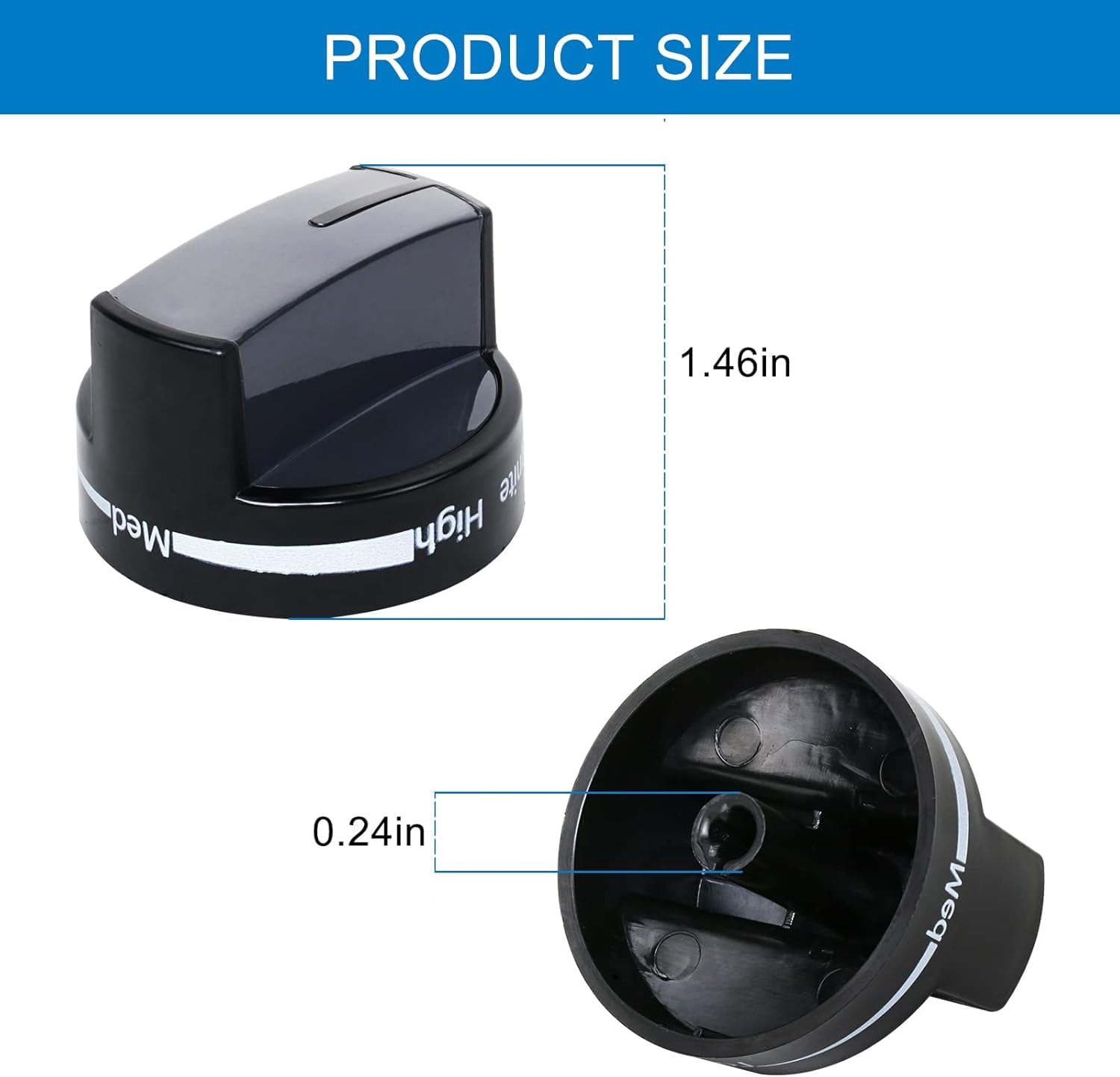 Whirlpool WPW10339442 Gas Stove Knob Replacement - Black Stove Control Knob Compatible with Whirlpool Range, Stove, Oven (1 Pack) | Perfect for Kitchen Appliance Repair & DIY Maintenance