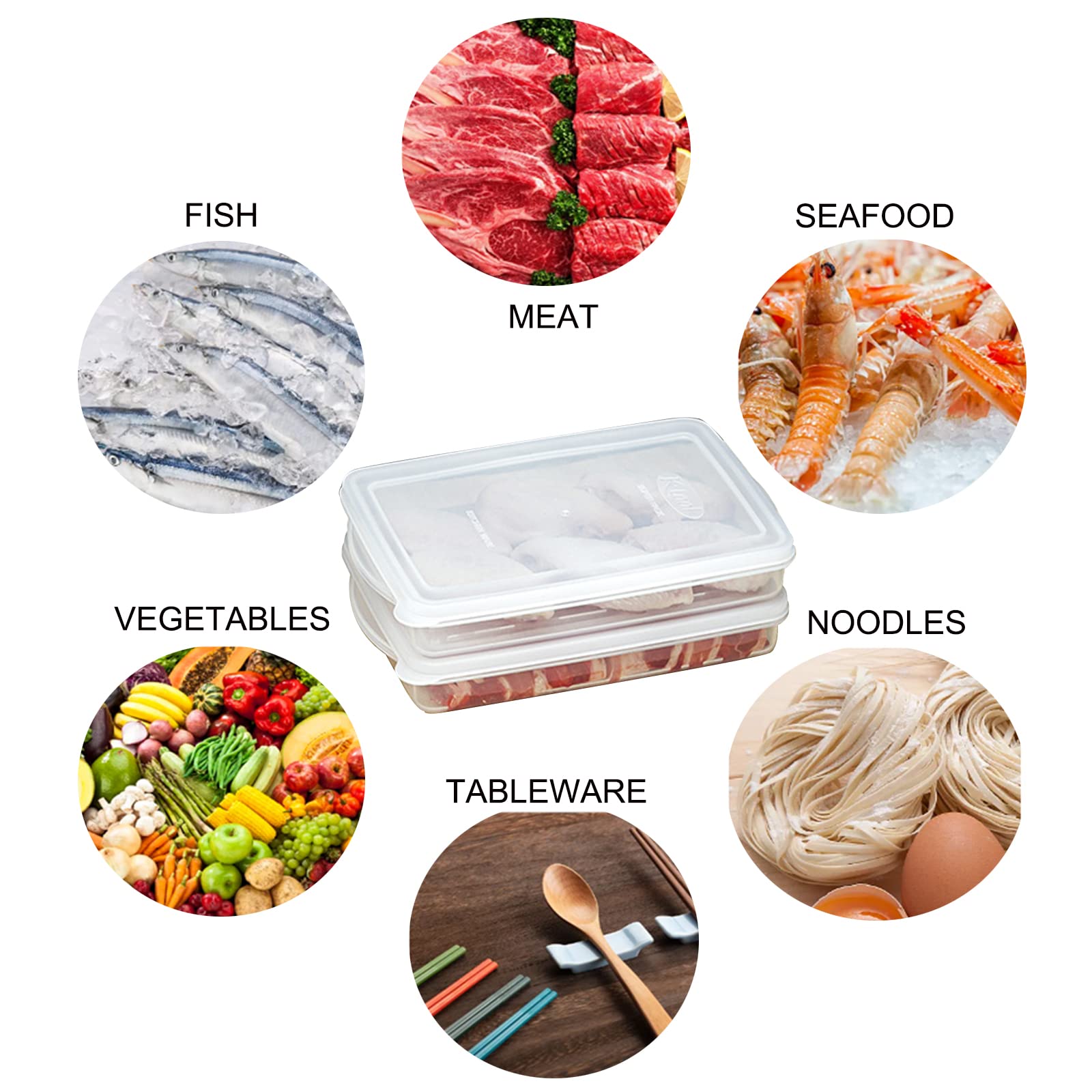 2-Pack Plastic Food Storage Containers with Lids - Bacon Keeper, Deli Meat & Cheese Saver for Refrigerators | Meal Prep, Lunch Box & Christmas Cookie Holder | Airtight Freshness for Cold Cuts & Leftovers