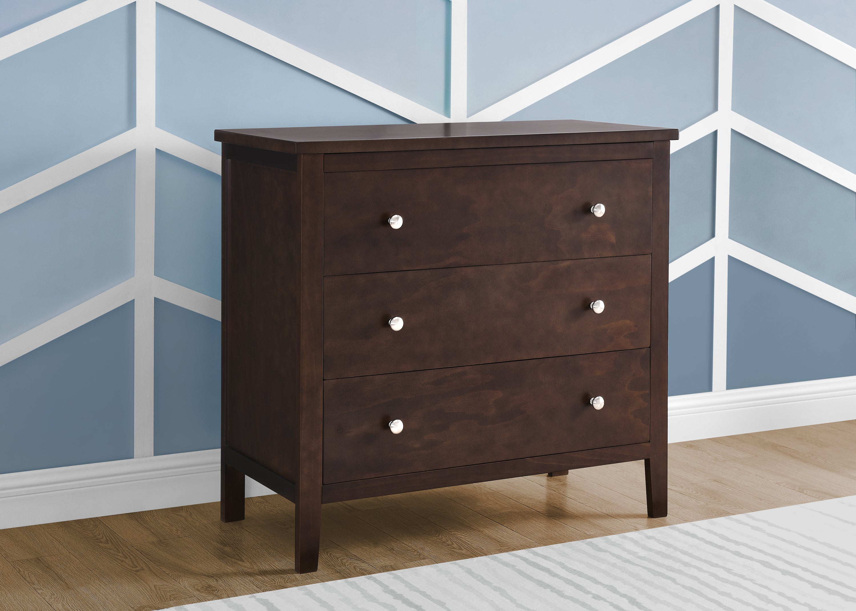 Campbell 3 Drawer Dresser - Wooden Chest of Drawers for Bedroom Storage, Organizer for Clothes & Accessories | Perfect for Home, Dorm, Nursery & Office Organization