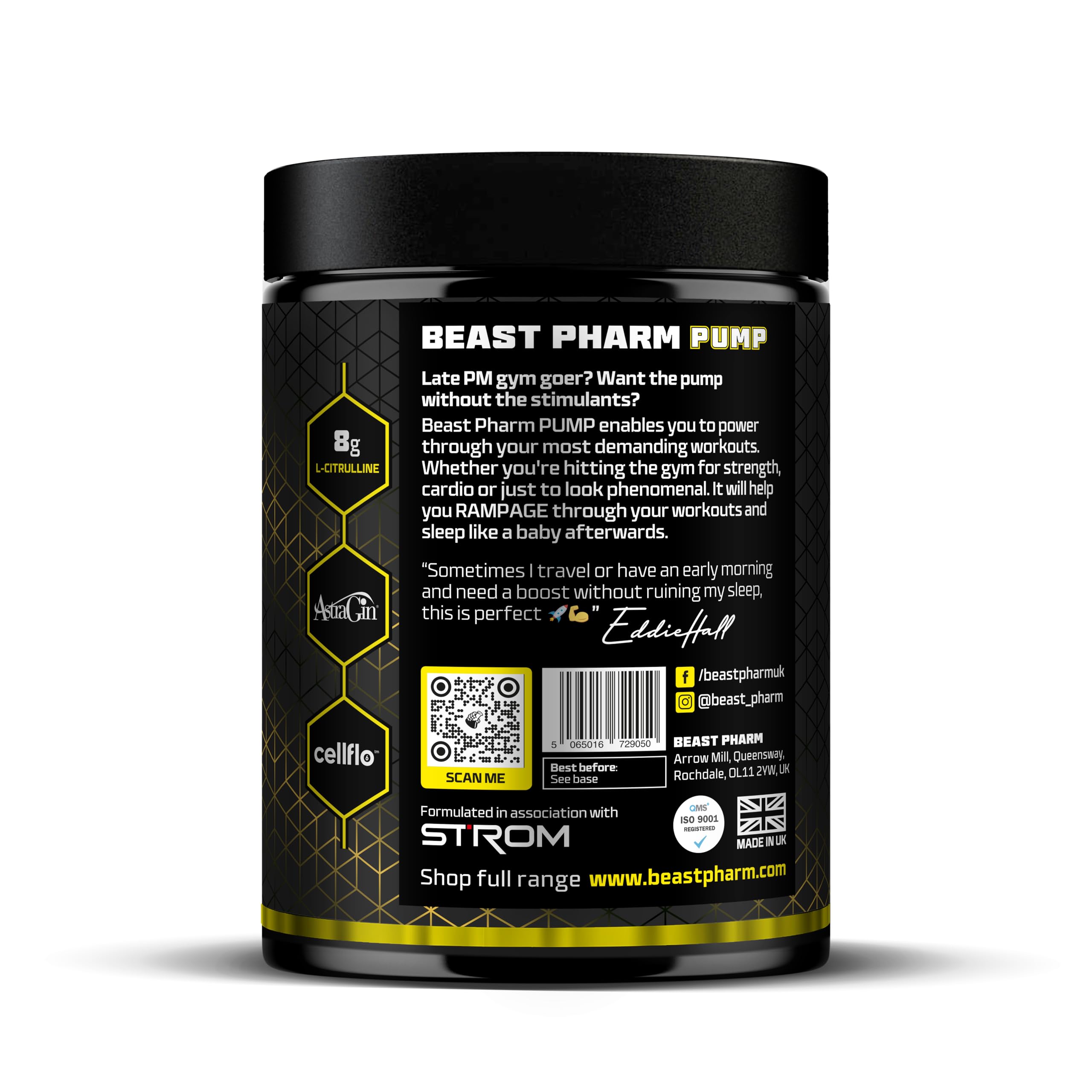 Beast Pharm STIM FREE PUMP Pre Workout Supplement - 450g Lemon Sherbet Flavor | Non-Stimulant Muscle Pump & Performance Enhancer for Gym, Bodybuilding & Fitness Training