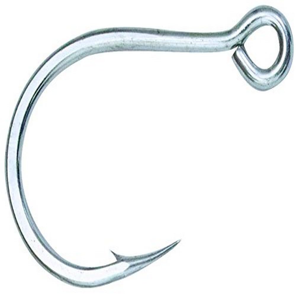 Premium 5/0 In-Line Single 4X Strong Wide Round Bend Fishing Hooks - Ideal for Saltwater & Freshwater Angling