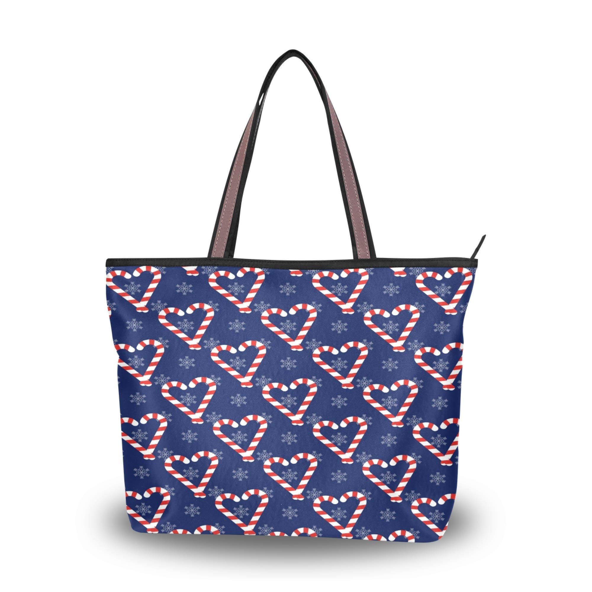 Women's Christmas Tote Bag with Zipper - Holiday Shoulder Handbag for Gift Giving, Party & Travel | Fashionable Large Capacity Purse for Work, Shopping & Daily Use
