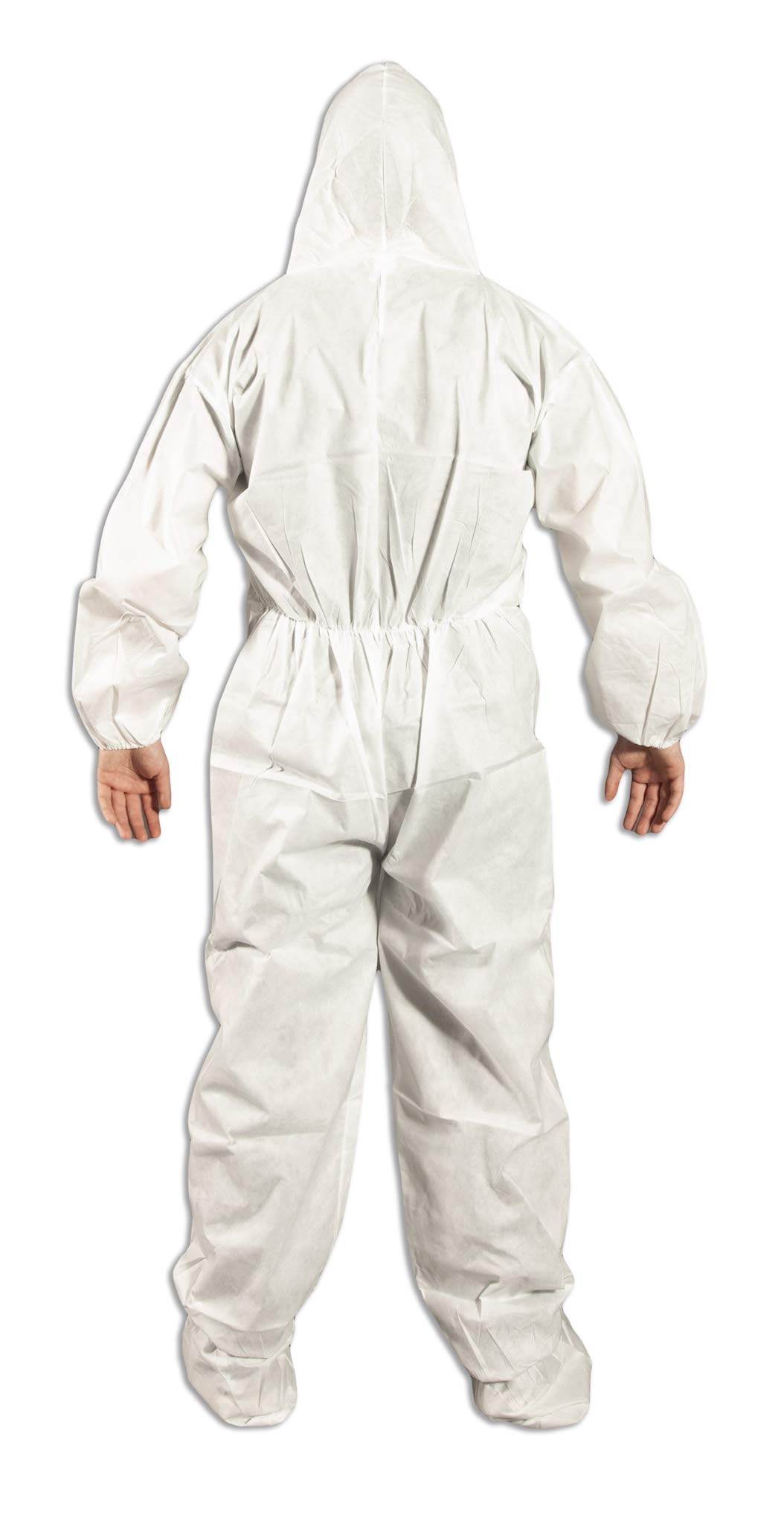 Quest Safety Products Comfortwear Disposable Coveralls with Hood & Boot - White Hazmat Suit for Chemical Protection, Painting, Construction & Industrial Safety