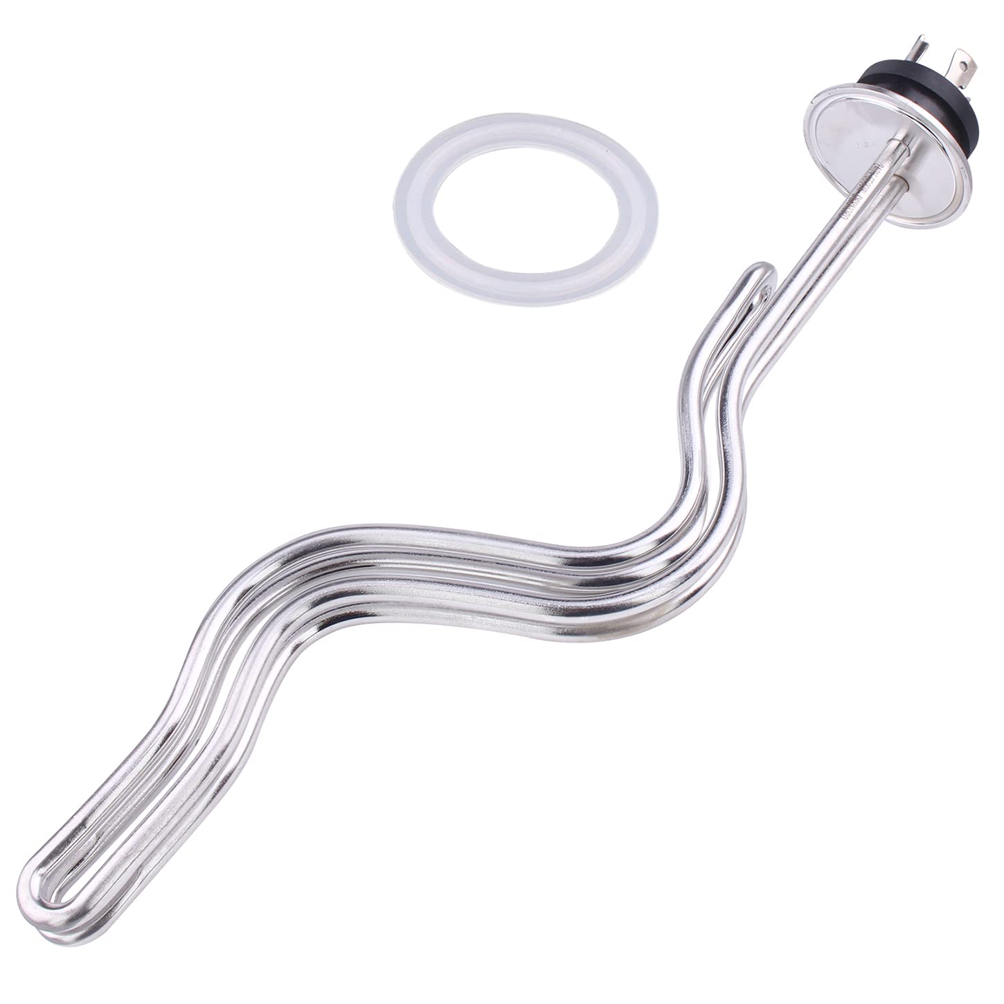 DERNORD 240V 6500W Stainless Steel Tri-Clamp Immersion Water Heater with 3-Wire Locking Plug - 2 Inch Tri-Clamp for Brewing, Distilling, and Industrial Heating Applications