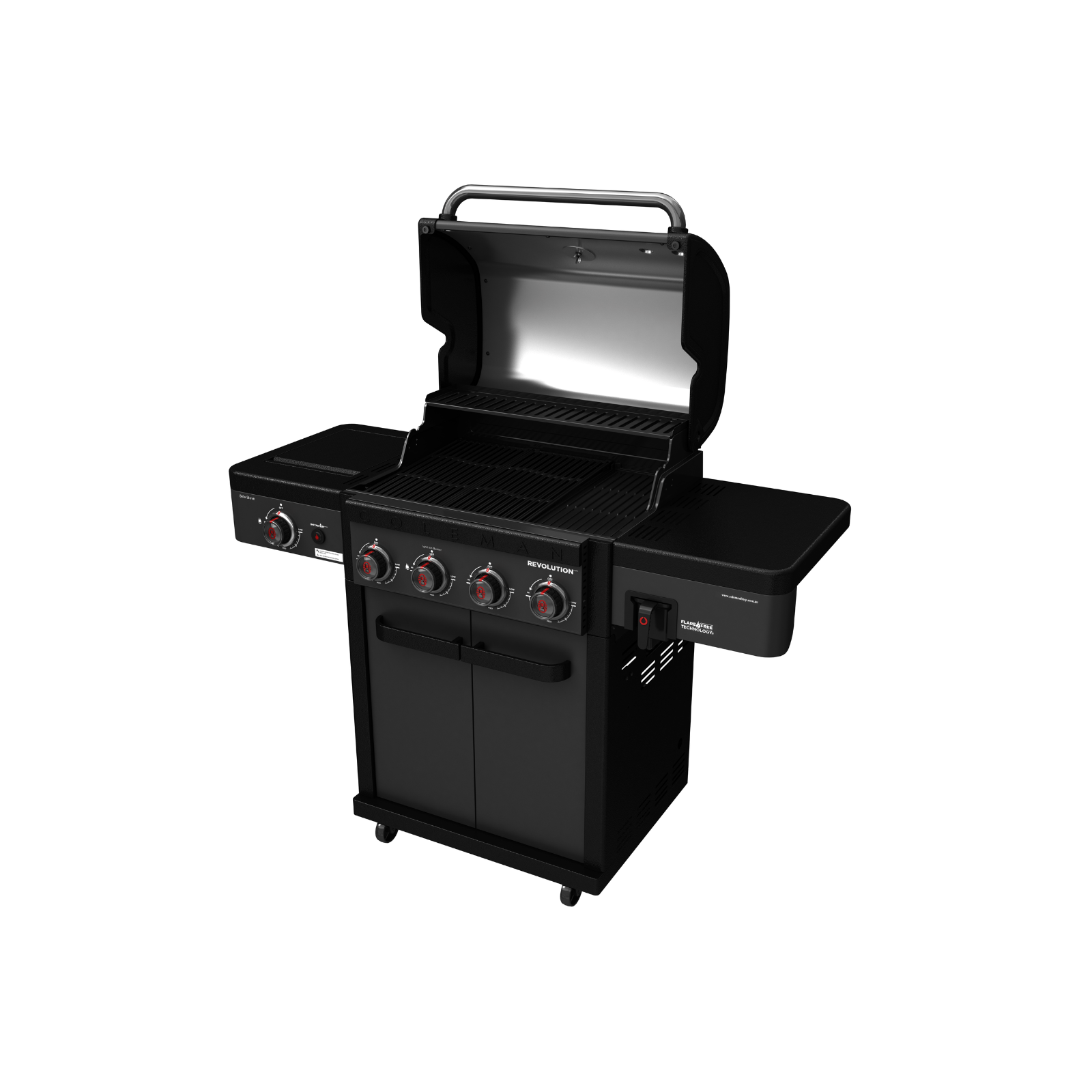 Coleman Revolution 4-Burner Propane Gas Grill with Side Burner - Black Matte Finish | Perfect for Backyard BBQs, Camping & Outdoor Cooking | REV4BMA