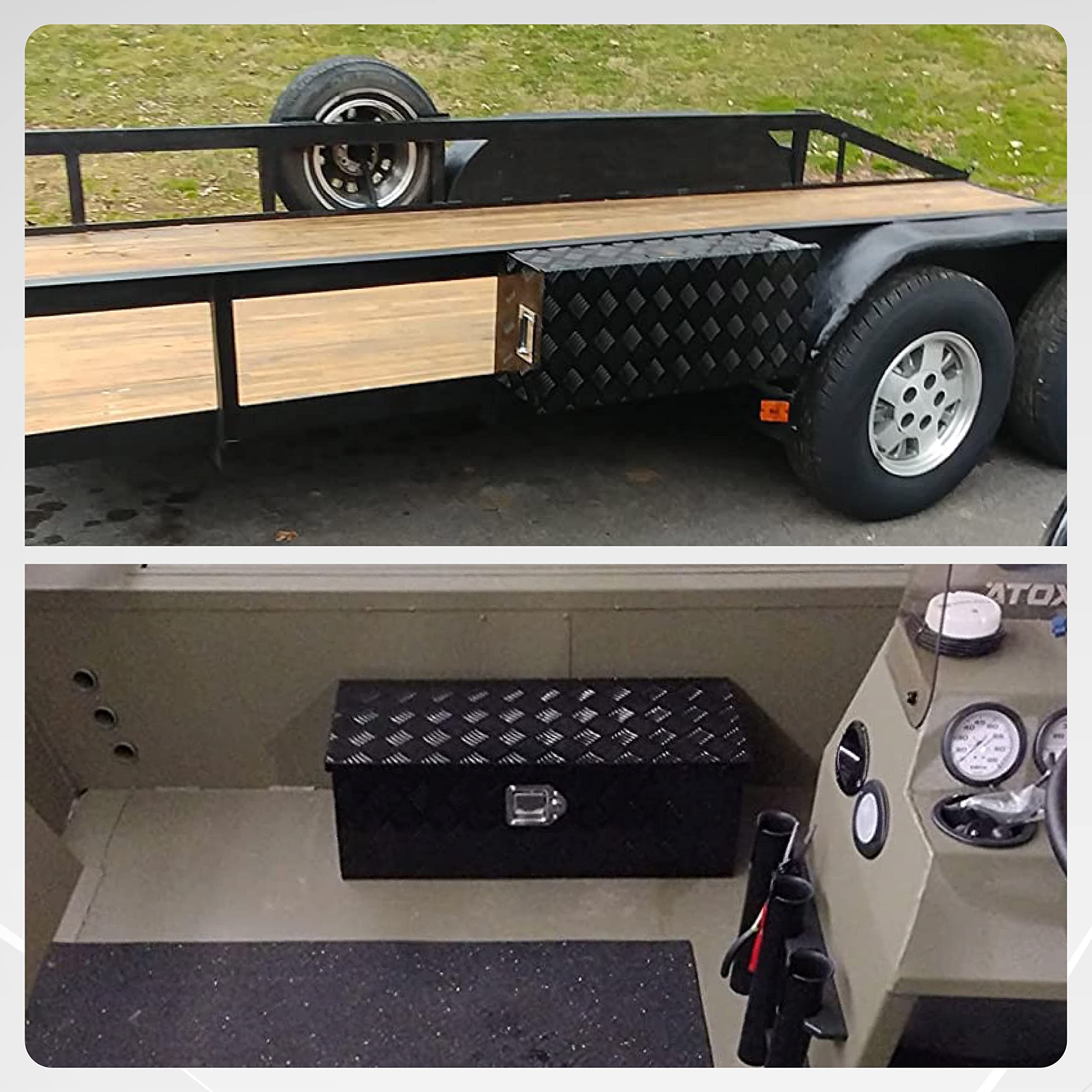 30 Inch Aluminum Truck Tool Box with Side Handle & Lock - Heavy Duty Tool Storage Box for Pickup, Trailer, RV - 30