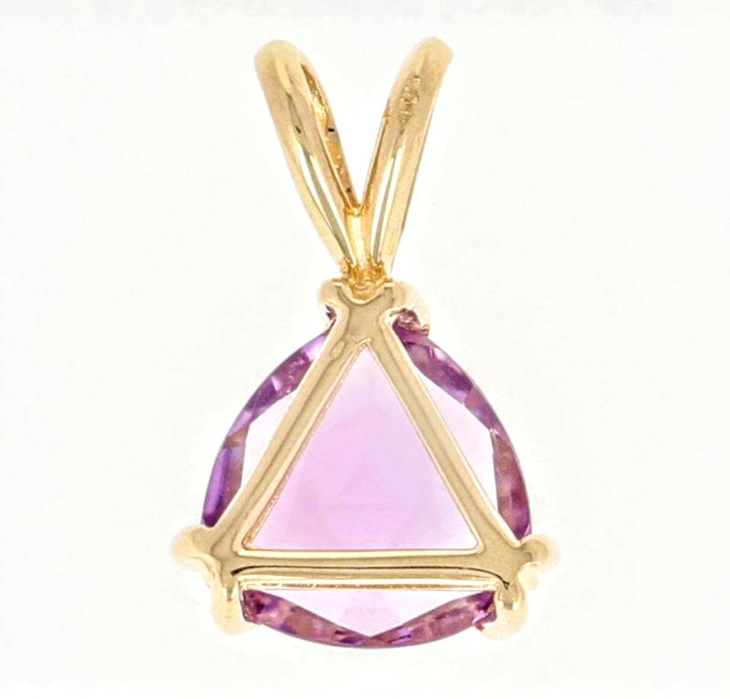 Exquisite Custom-Made Solid Sterling Silver or Gold Natural Amethyst Pendant Necklace - 4mm/5mm/6mm/7mm Trillion Cut Dangle Pendant with Chain - Perfect for Gifts, Weddings & Special Occasions