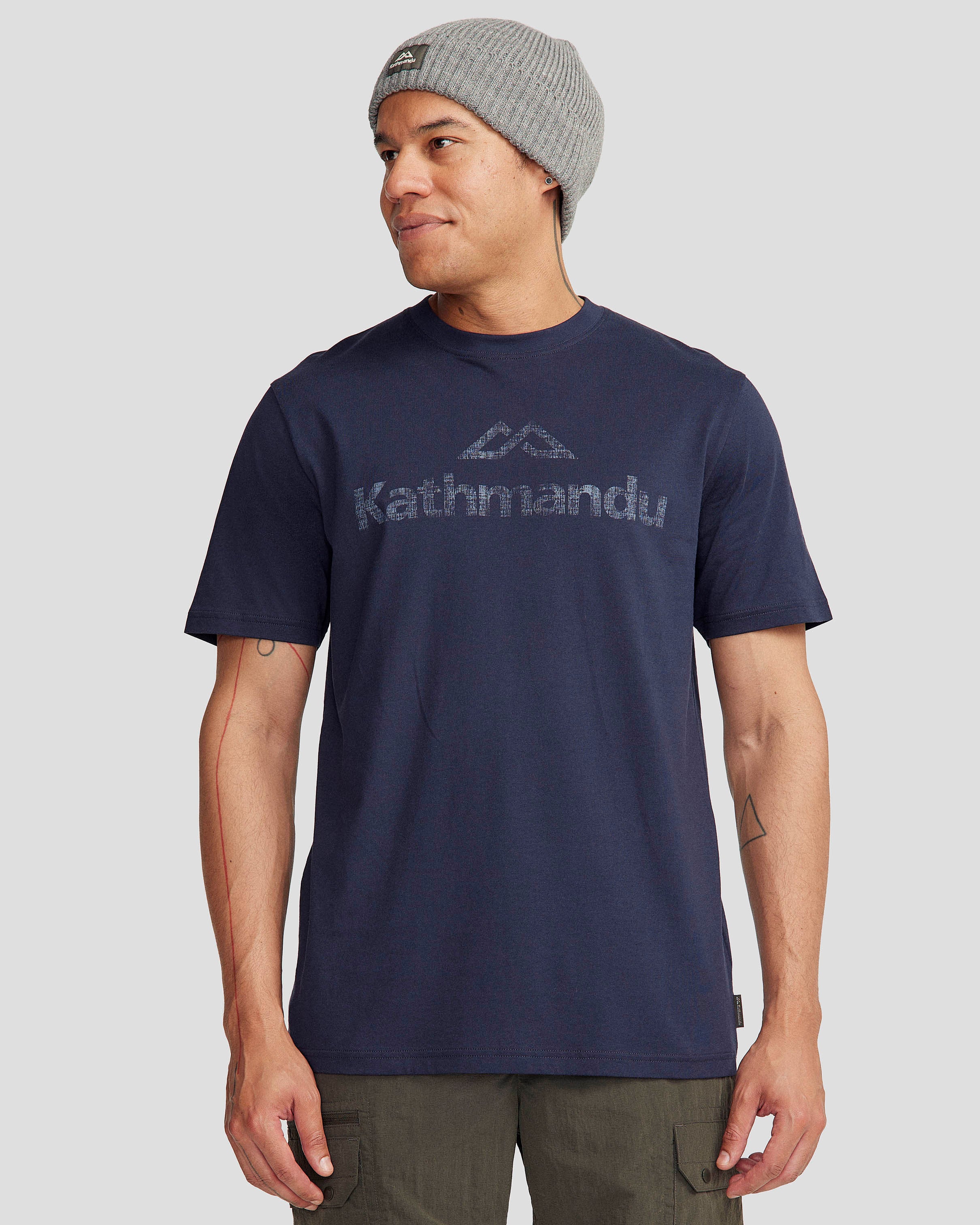 Men's Organic Cotton Logo T-Shirt - Pure Navy - Comfortable Casual Wear for Everyday & Outdoor Activities