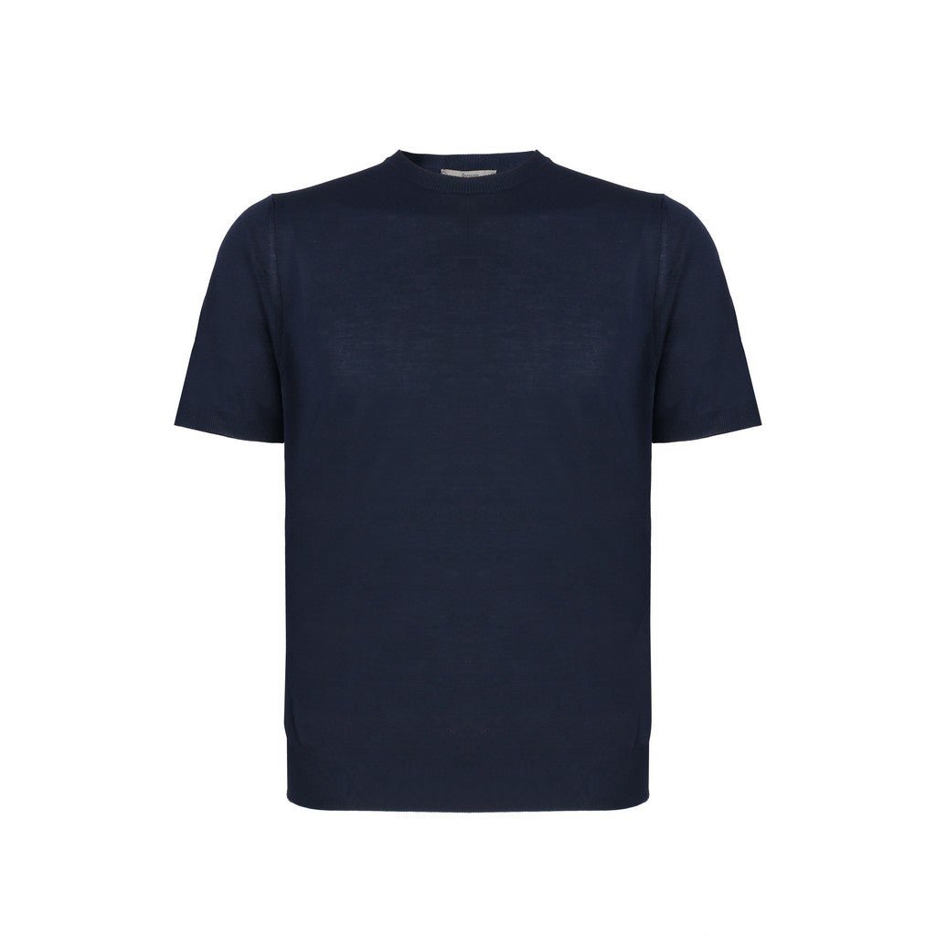 McKINNON & CO X FERRANTE Garment Dyed Navy Blue Crew Neck T-Shirt for Men - Casual Wear, Street Style & Everyday Comfort