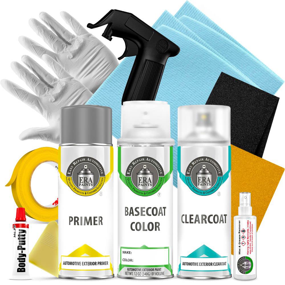 ERA Paints CMW10037/W37 - Wicked White Touch Up Spray Paint Kit for Mitsubishi Vehicles | Exact Color Match with Clearcoat & Primer | DIY Car Scratch Repair & Auto Body Restoration | Perfect for Small Dents, Chips, and Paint Touch-Ups