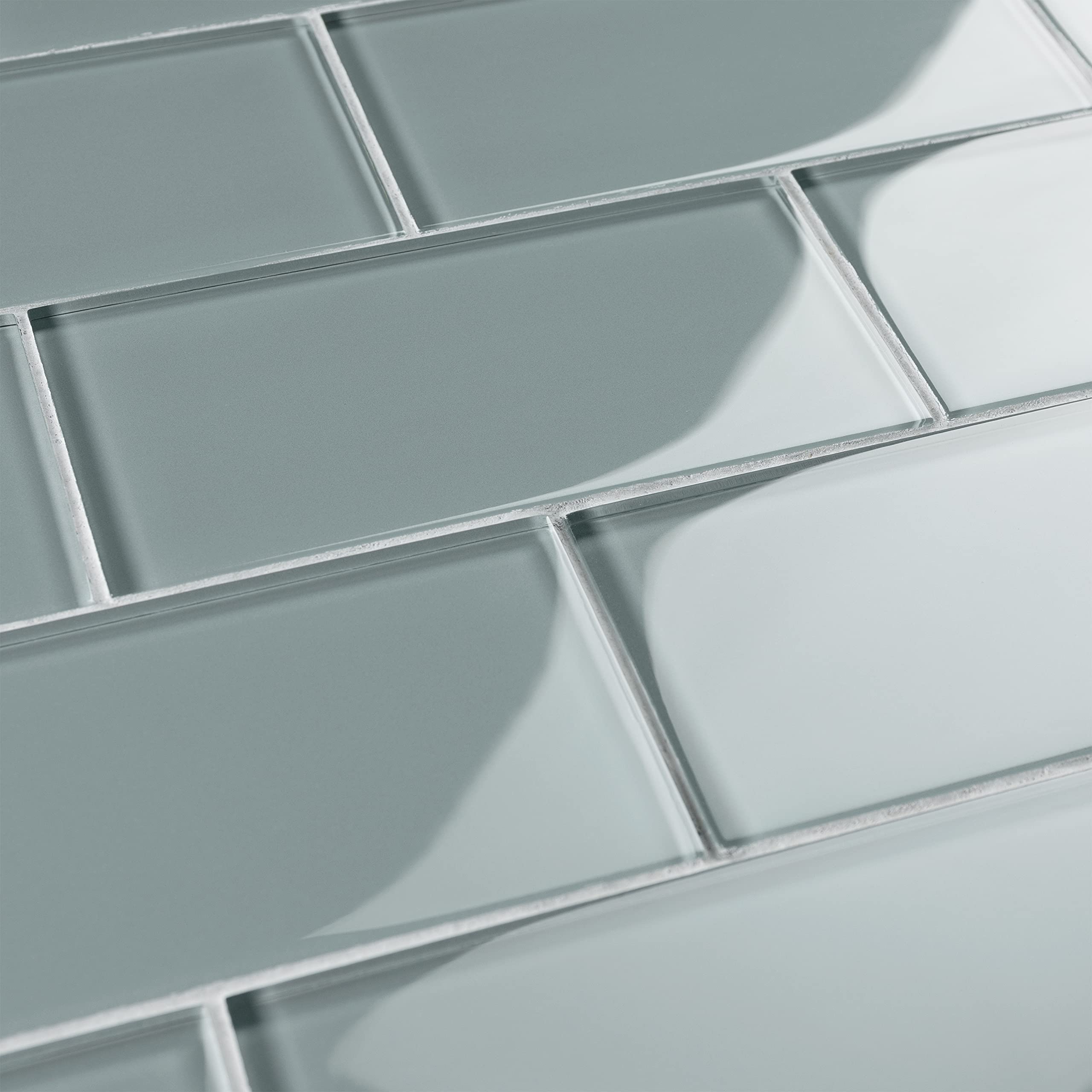 Merola Tile GITT3SBS Tessera Blue Glass Subway Wall Tile - 80-Pack for Bathroom Backsplash & Kitchen Renovation