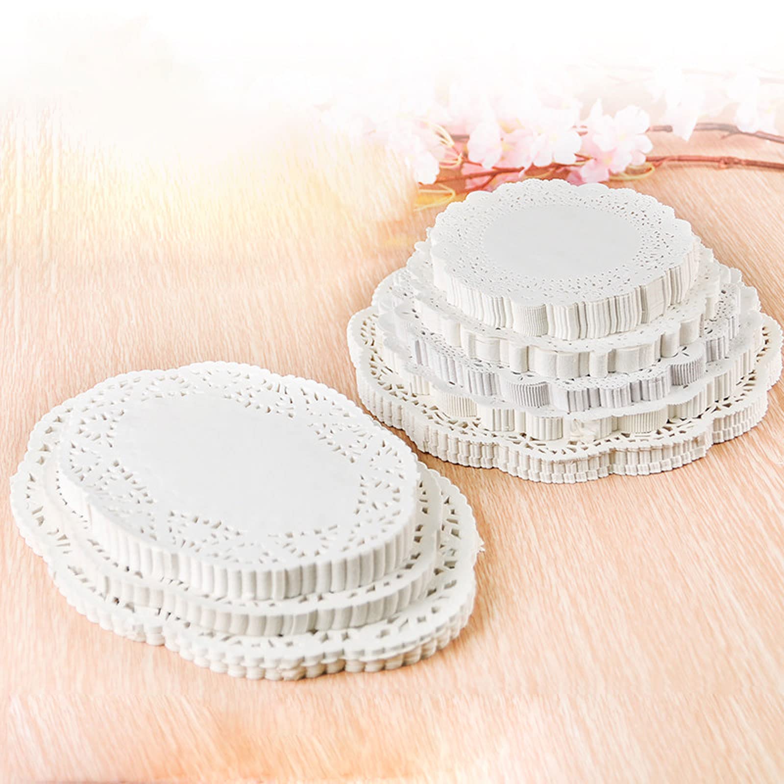 5 Inch Round White Lace Paper Doilies - Pack of 100 for Cake Decorating, Dessert Displays, Party Table Settings & DIY Crafts - Elegant Food Safe Decorative Doilies for Weddings, Tea Parties & Home Decor
