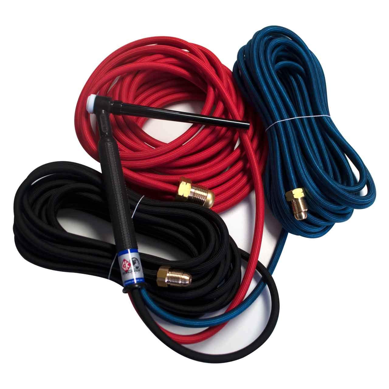 CK Worldwide CK200 Water-Cooled TIG Torch Kit - 250 Amp Heavy Duty Welding Torch with 25ft Super-Flex Hose - Compatible with Most Welding Machines - Perfect for Industrial Metal Fabrication & Automotive Repair