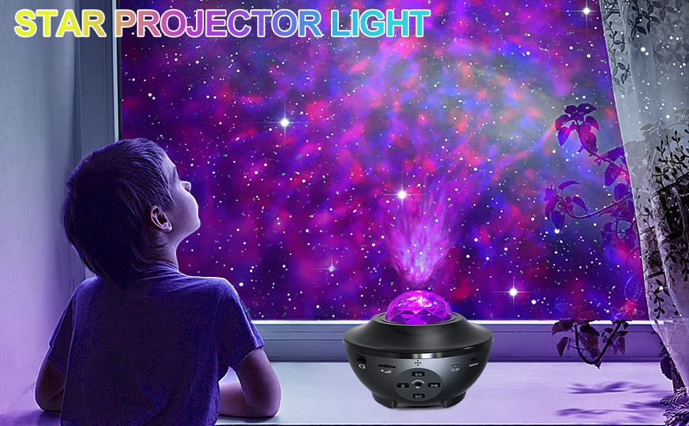 Galaxy Star Projector Night Light with Remote Control, Bluetooth Speaker, Voice Control & Timer - Starry Sky Projector for Kids, Adults, Bedroom Decor, Birthday Party, Romantic Ambiance & Relaxation
