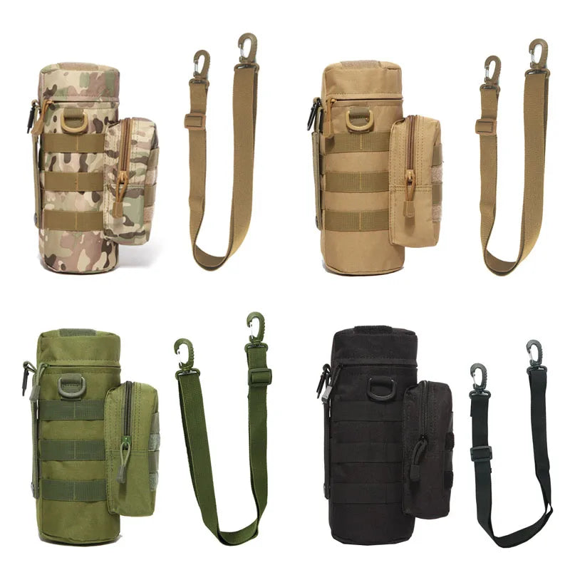 Tactical MOLLE Water Bottle Pouch with Adjustable Detachable Strap - Perfect for Hiking, Camping, and Outdoor Adventures