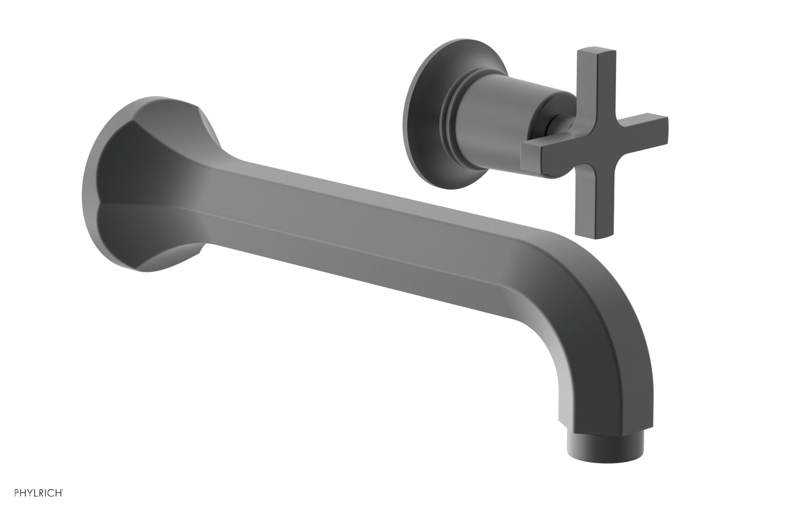 HEX MODERN Single Handle Wall Mounted Lavatory Faucet Set with Cross Handle 501 15 - Perfect for Bathroom Sink, Powder Room, and Guest Bath Installation