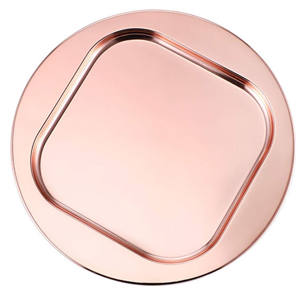 Oncefirst 6-Piece Stainless Steel Round Charger Plates Set - 11.8 Inch Rose Gold Metal Service Plates for Weddings, Banquets, Formal Dinners & Special Events - Elegant Table Setting for Holiday Parties, Anniversary Celebrations & Fine Dining