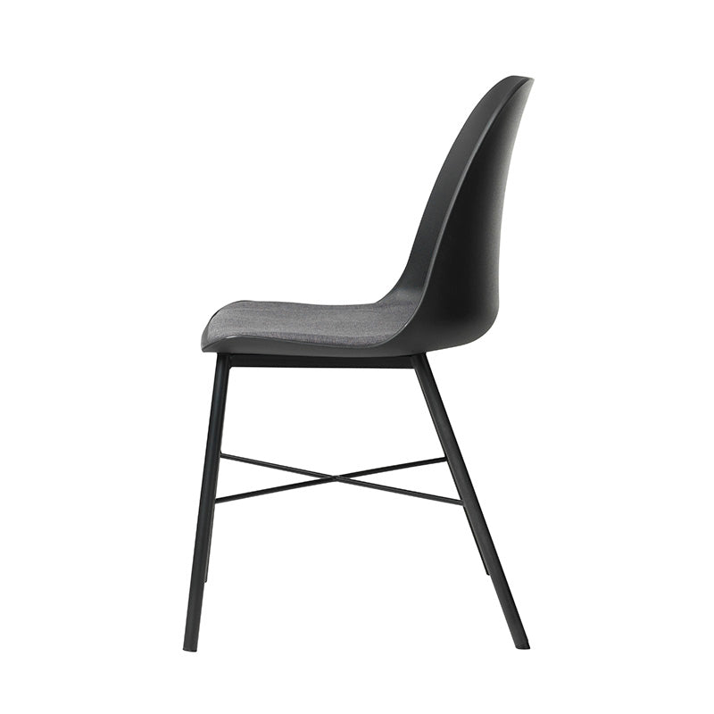 LAXMI Modern Dining Chair - Black Upholstered Seat for Kitchen, Dining Room, or Home Office - Comfortable & Stylish Furniture for Everyday Use