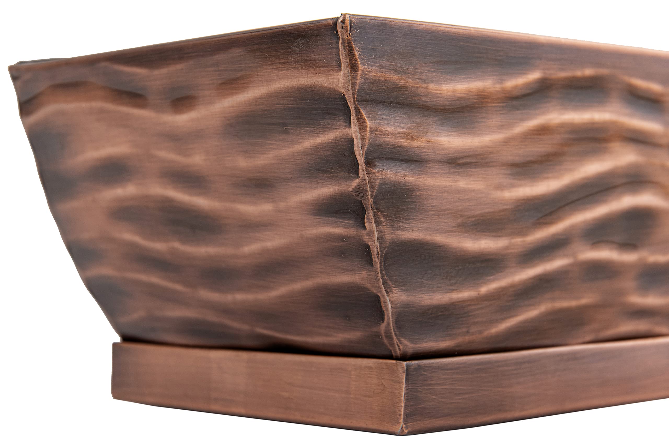 H Potter Rectangular Succulent Planter - Large Antique Copper Indoor/Outdoor Flower Pot Window Box for Home Decor, Garden, Patio & Office Plants